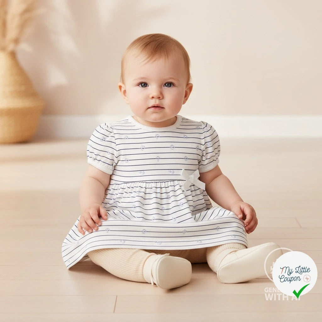 JERSEY DE COTON IMPRIMÉ ANCRES FOND BLEU MARINE - My Little Coupon
