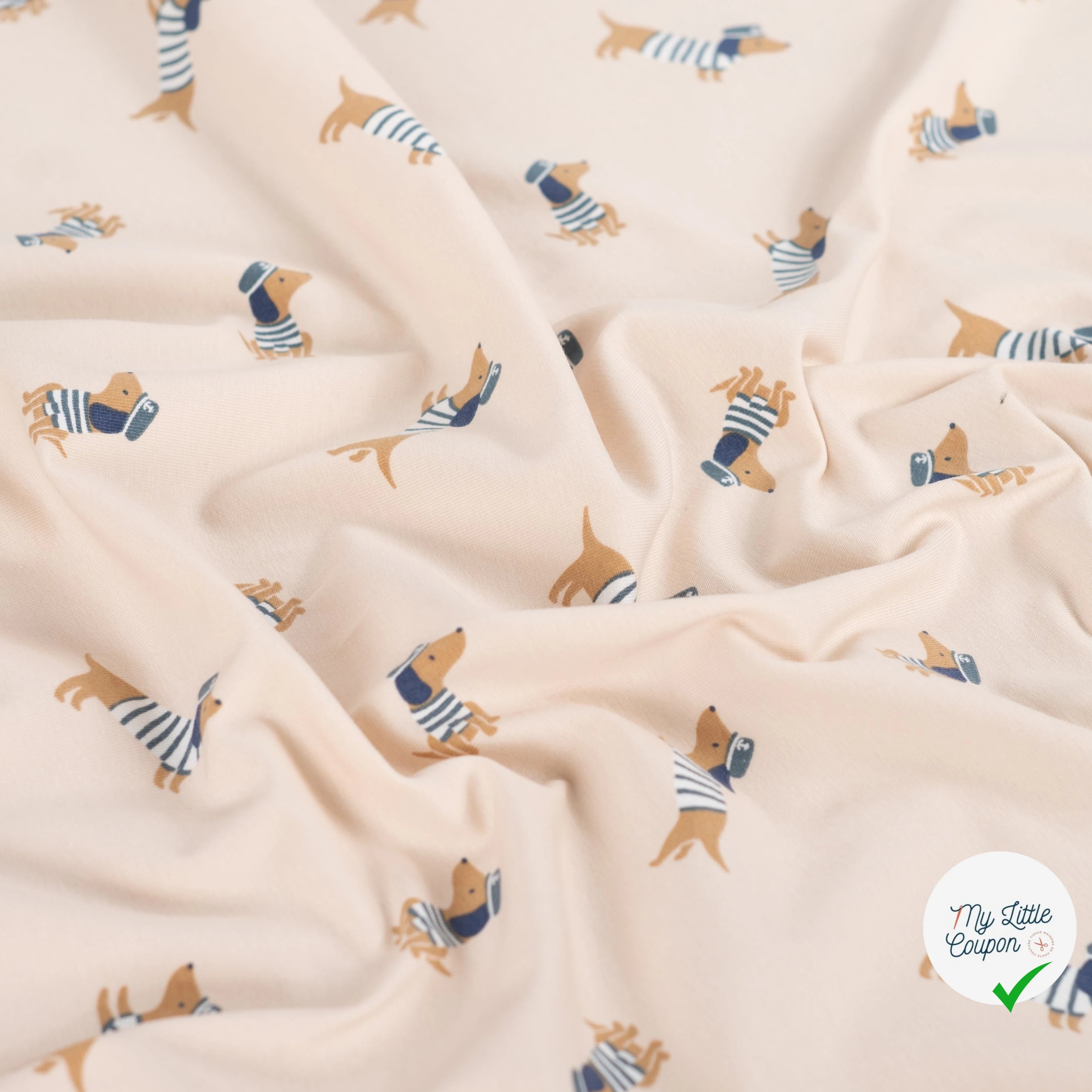 JERSEY DE COTON IMPRIMÉ CHIENS MARINS - My Little Coupon