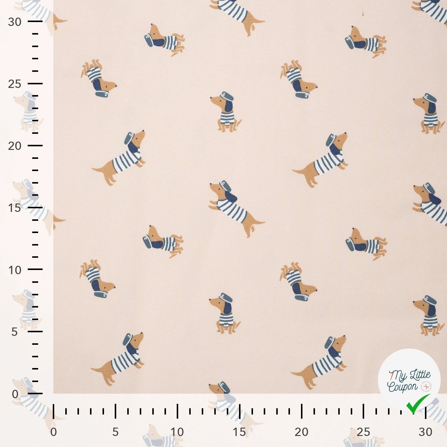 JERSEY DE COTON IMPRIMÉ CHIENS MARINS - My Little Coupon