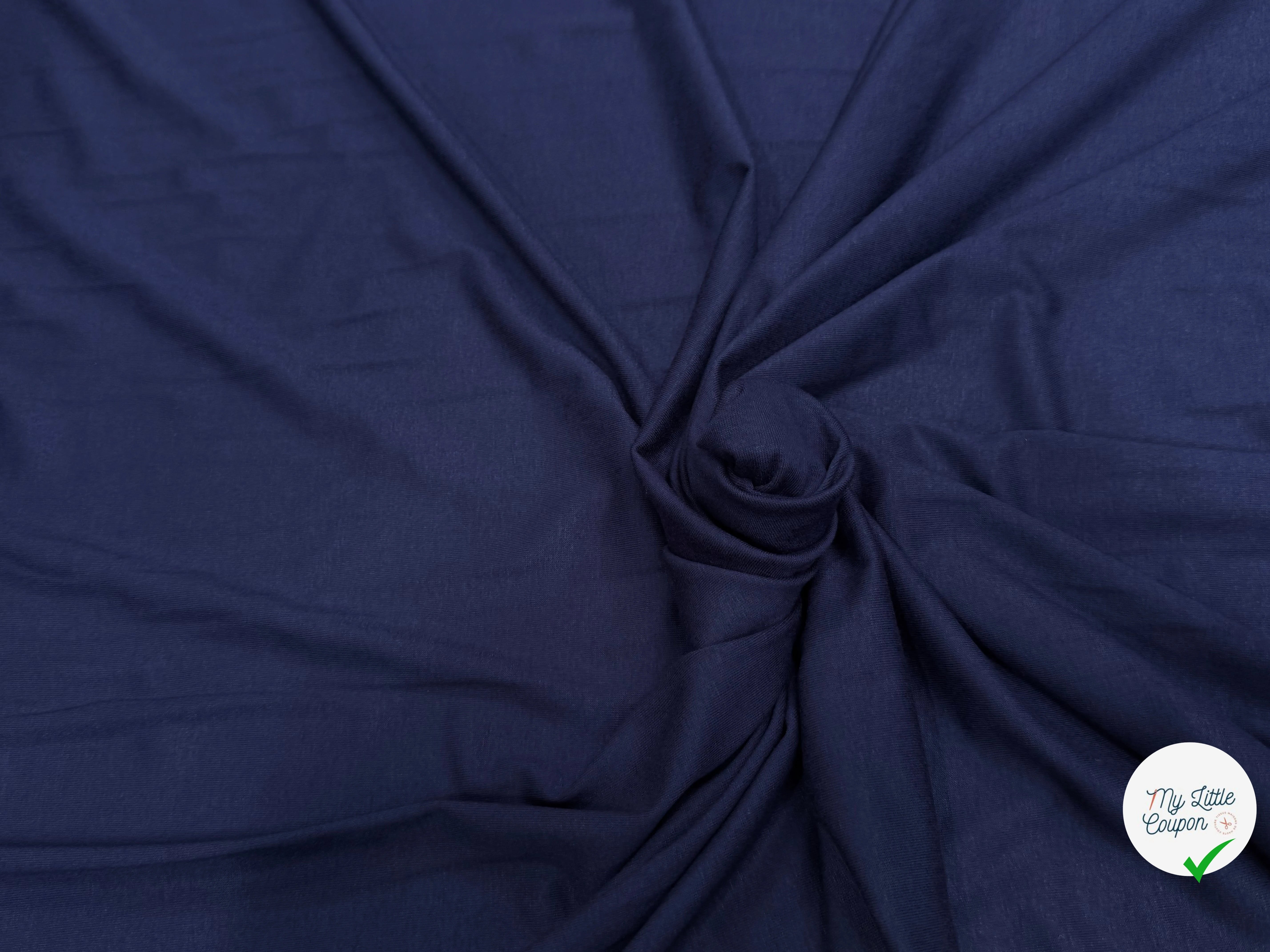 JERSEY DE COTON LEGER BLUE ULTRA STRETCH - My Little Coupon
