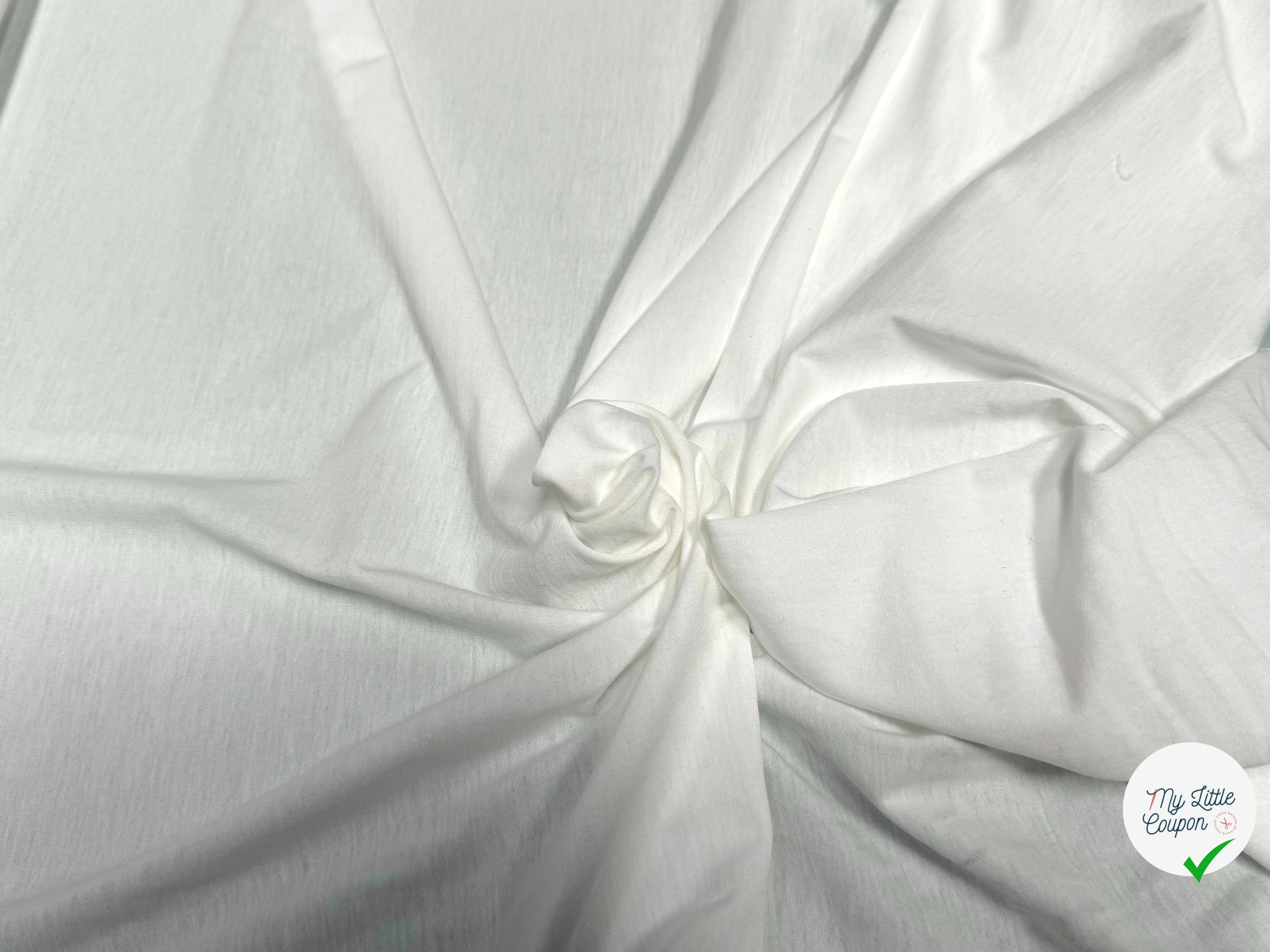JERSEY DE COTON LÉGER DOUX BLANC - My Little Coupon