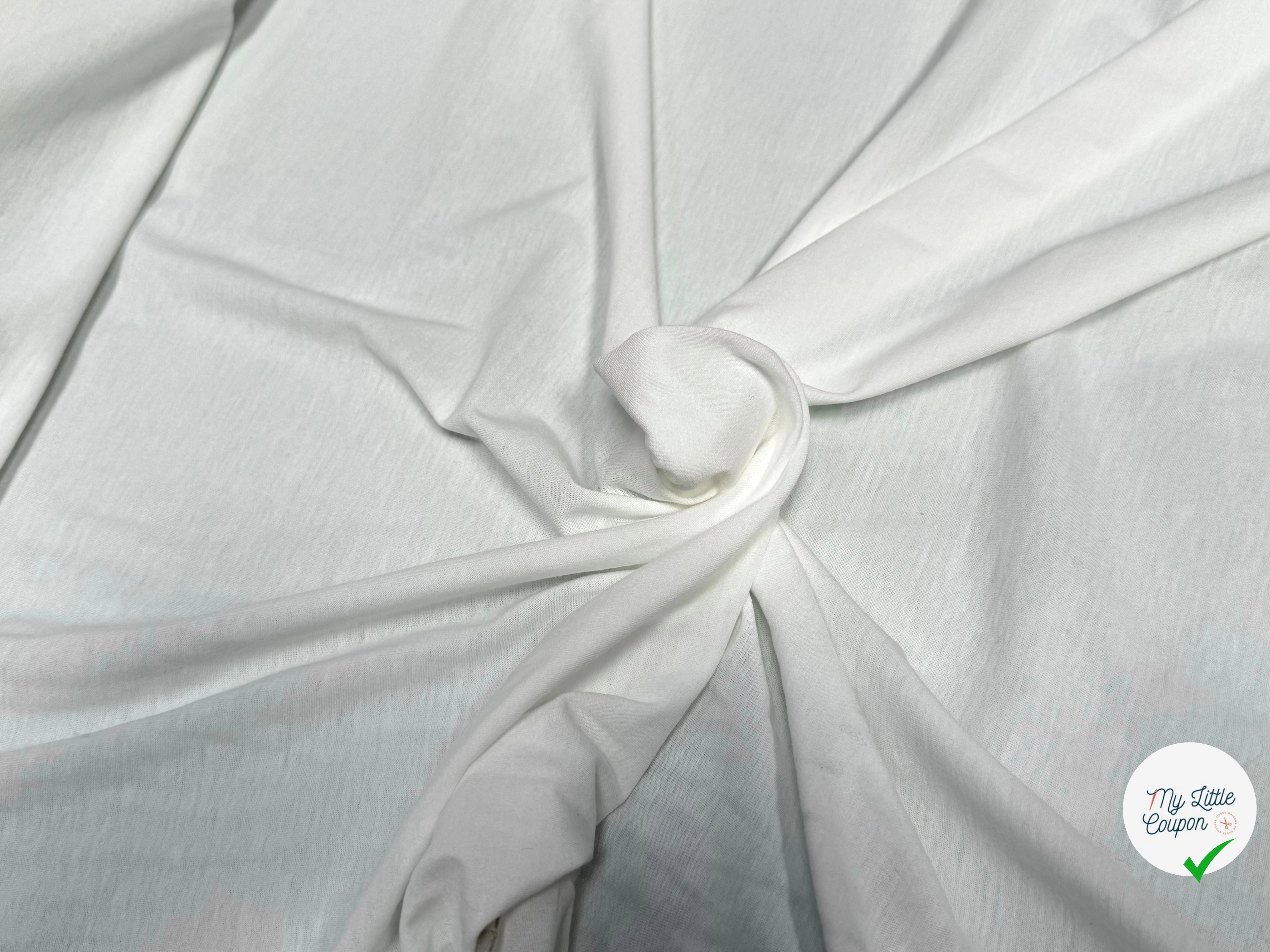 JERSEY DE COTON LÉGER DOUX BLANC - My Little Coupon
