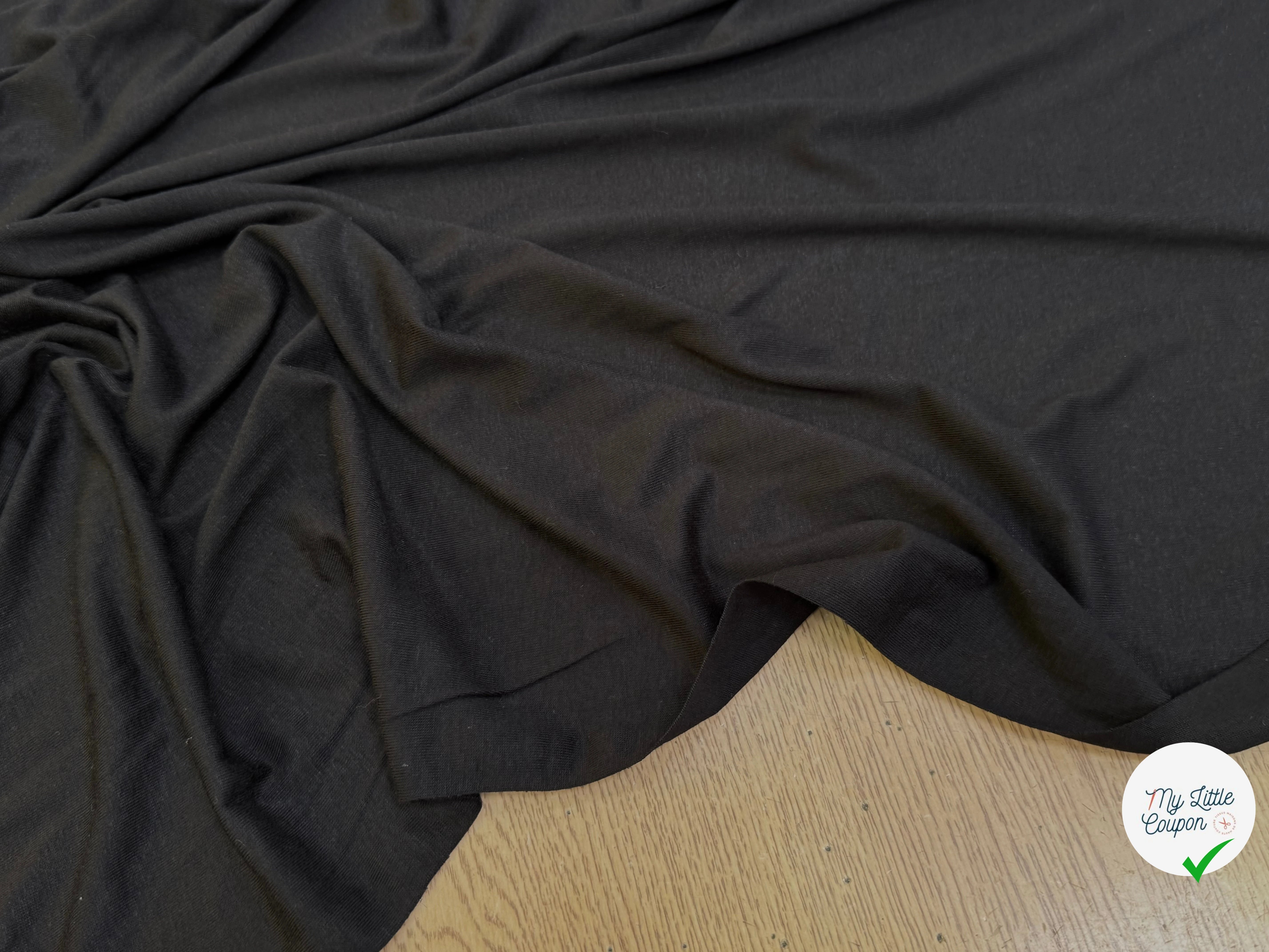 JERSEY DE COTON LEGER NOIR SUPER STRETCH BEAU TOUCHER - My Little Coupon