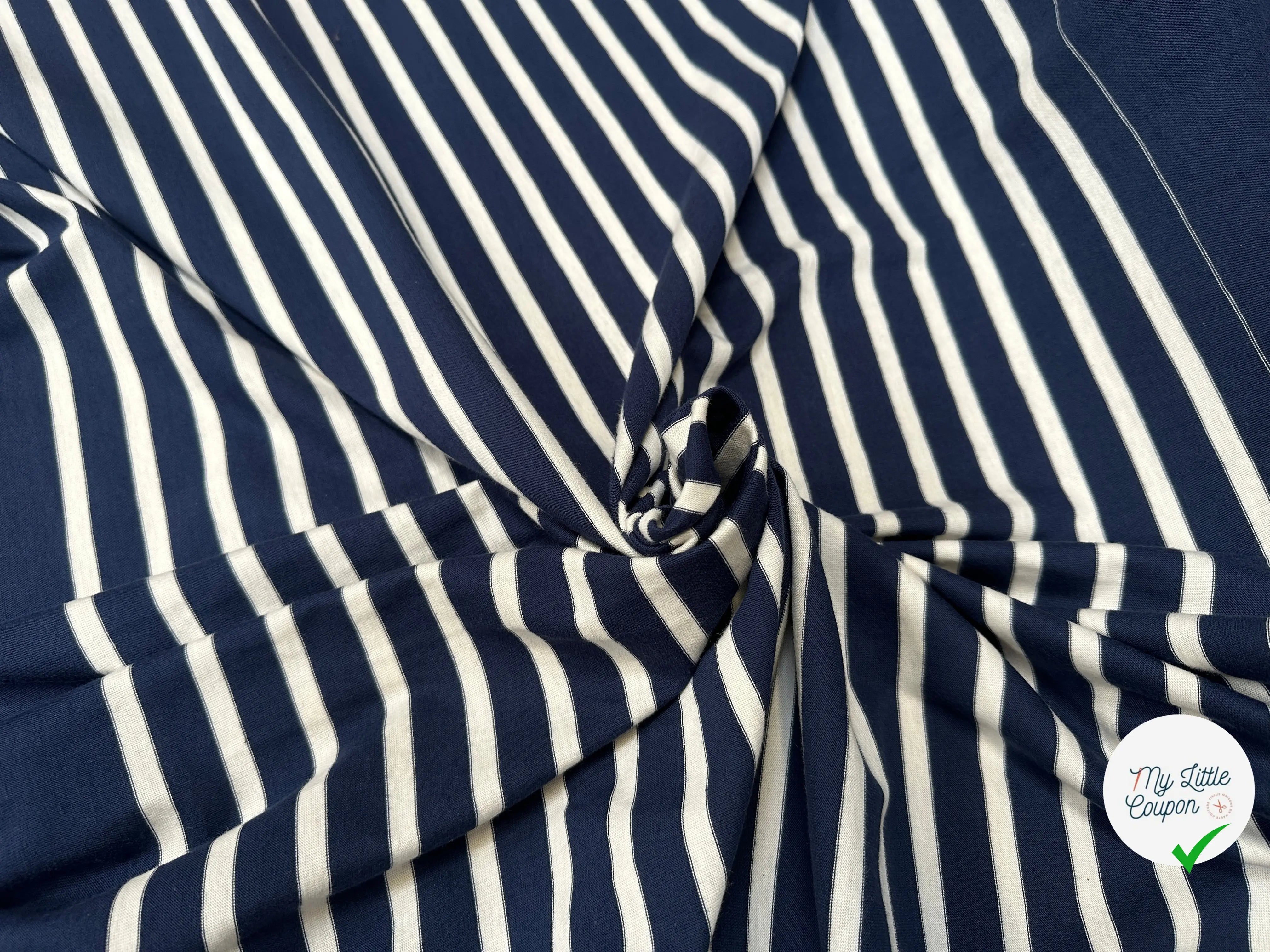 JERSEY DE COTON MARINE RAYURES - My Little Coupon