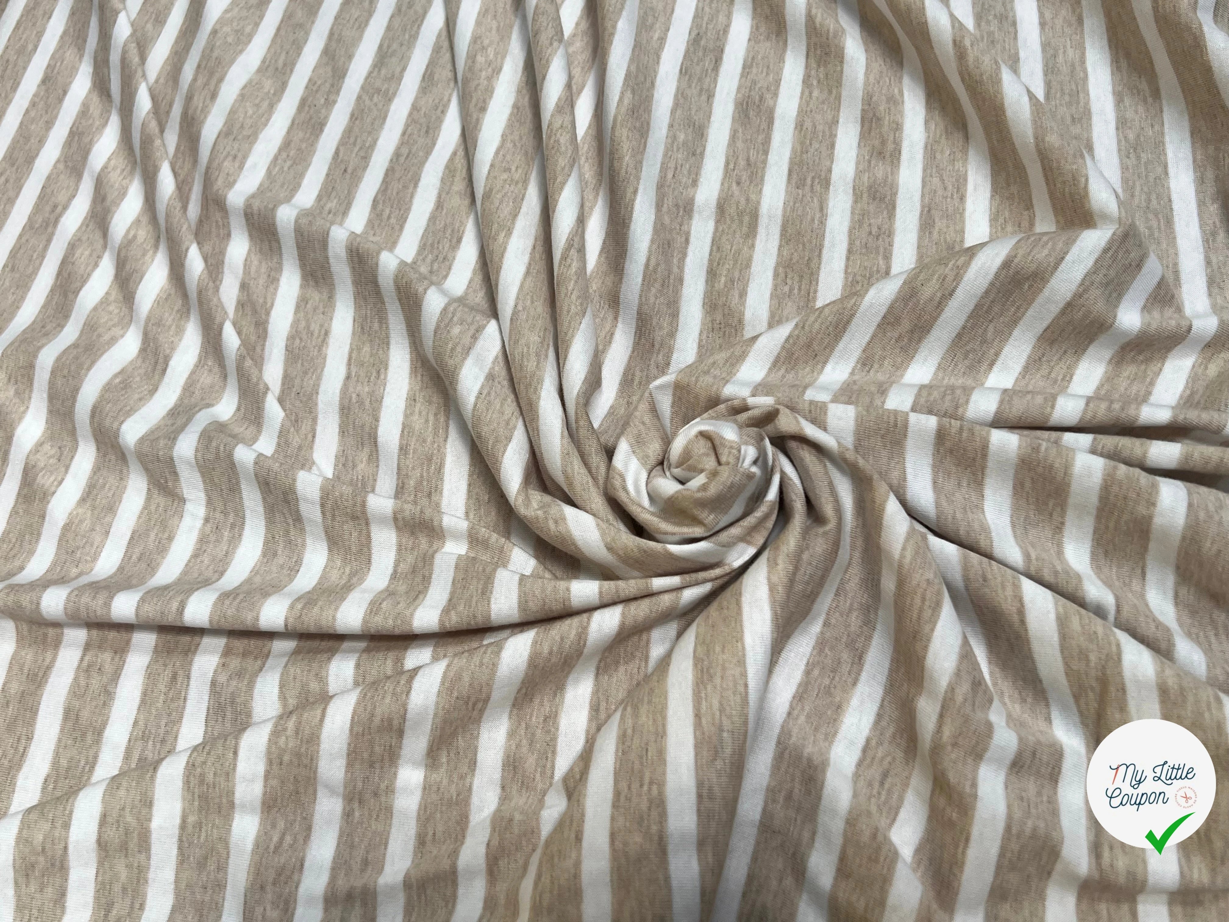 JERSEY DE COTON MARINIÈRE NATUREL/NEIGE - My Little Coupon