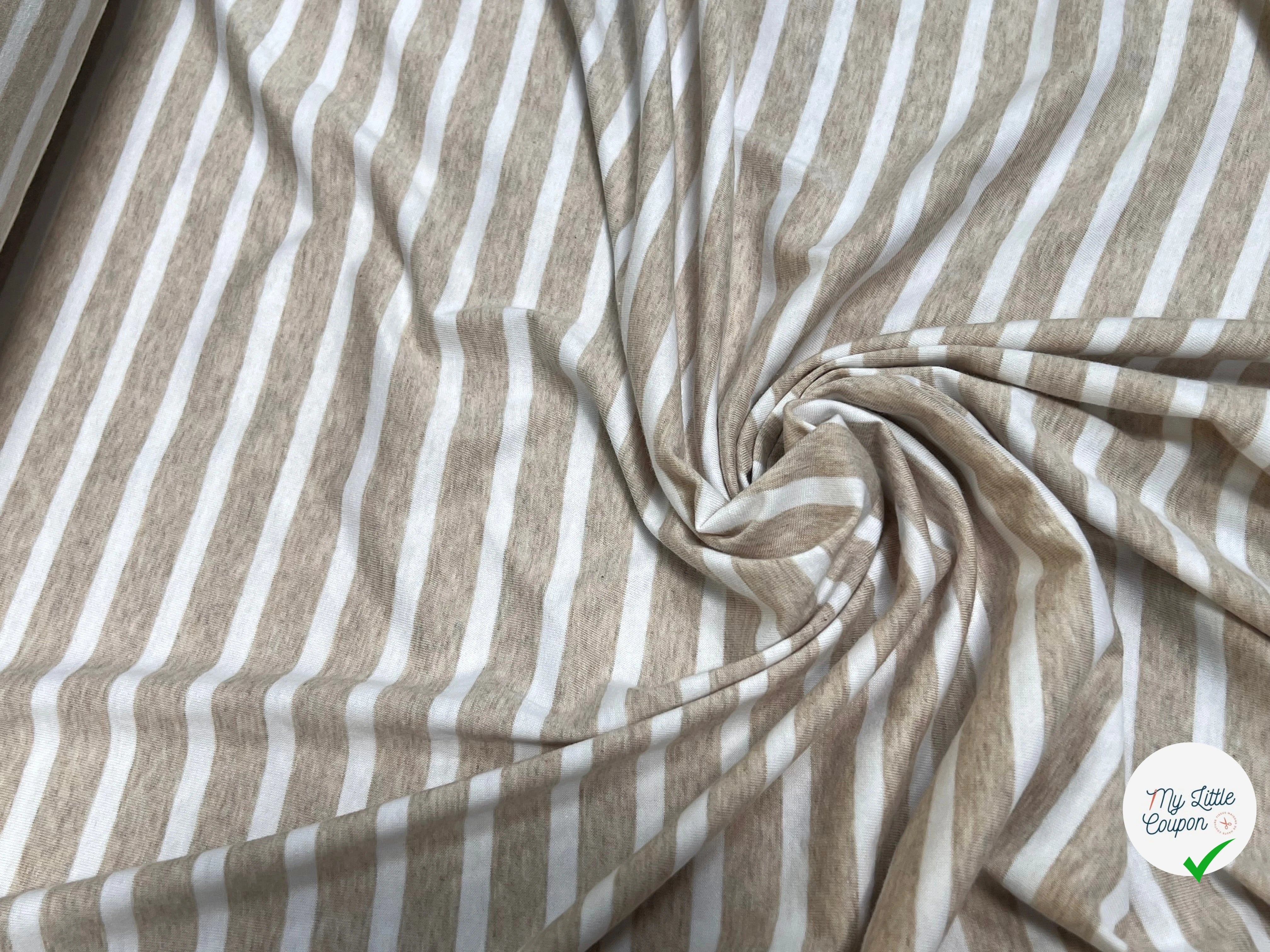 JERSEY DE COTON MARINIÈRE NATUREL/NEIGE - My Little Coupon