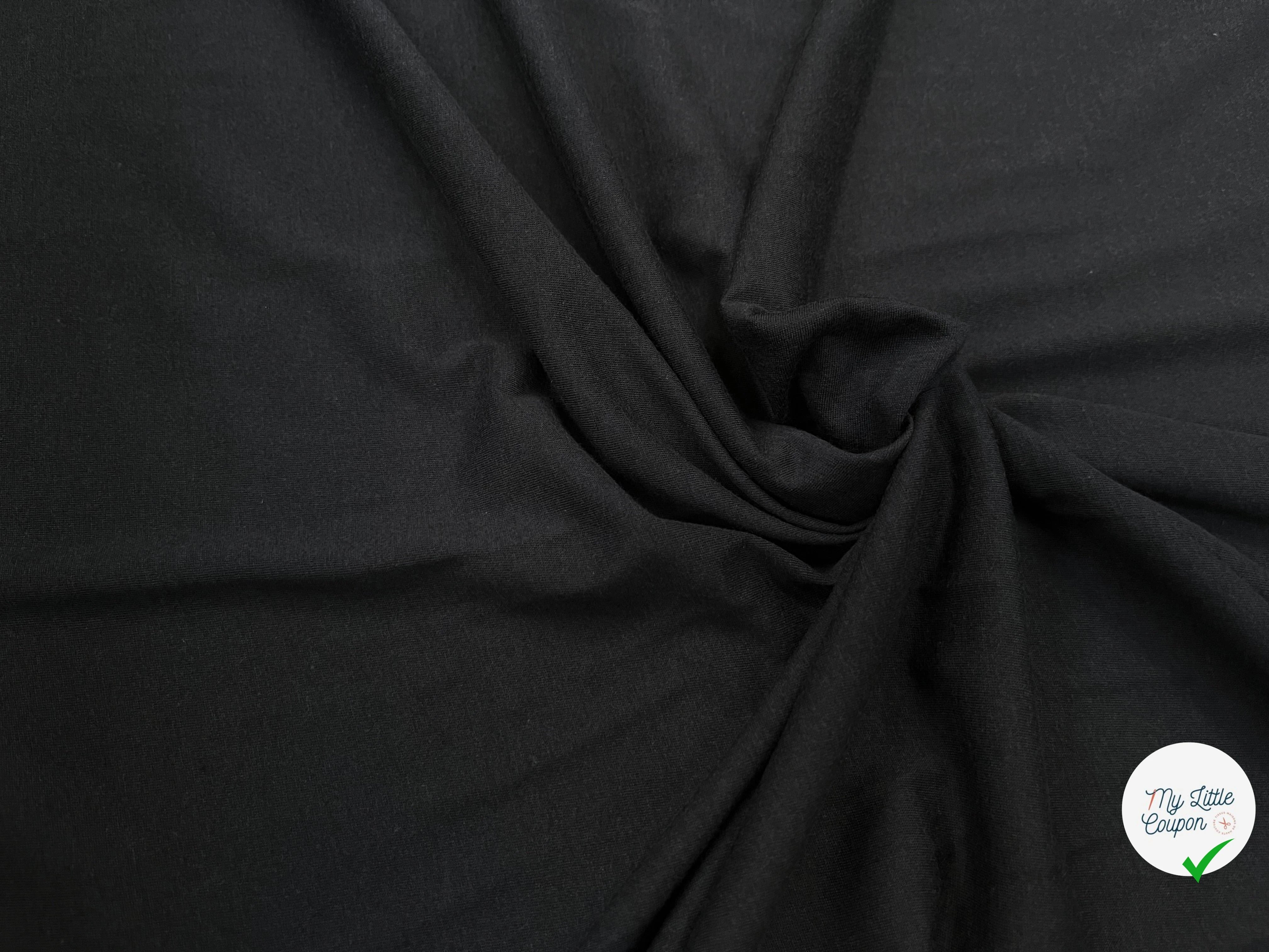 JERSEY DE COTON NOIR 150CM 100% COTON - My Little Coupon
