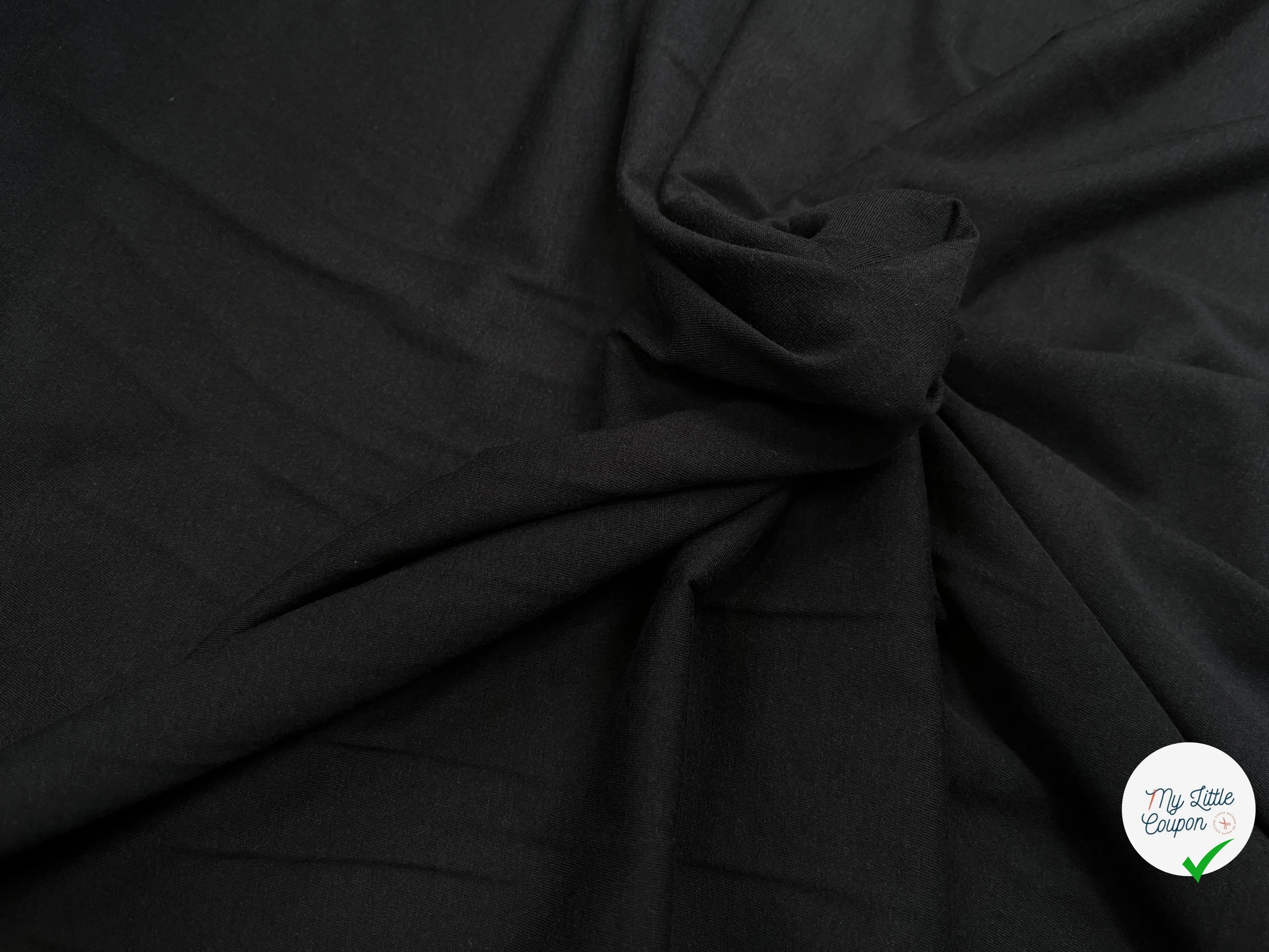 JERSEY DE COTON NOIR 150CM 100% COTON - My Little Coupon