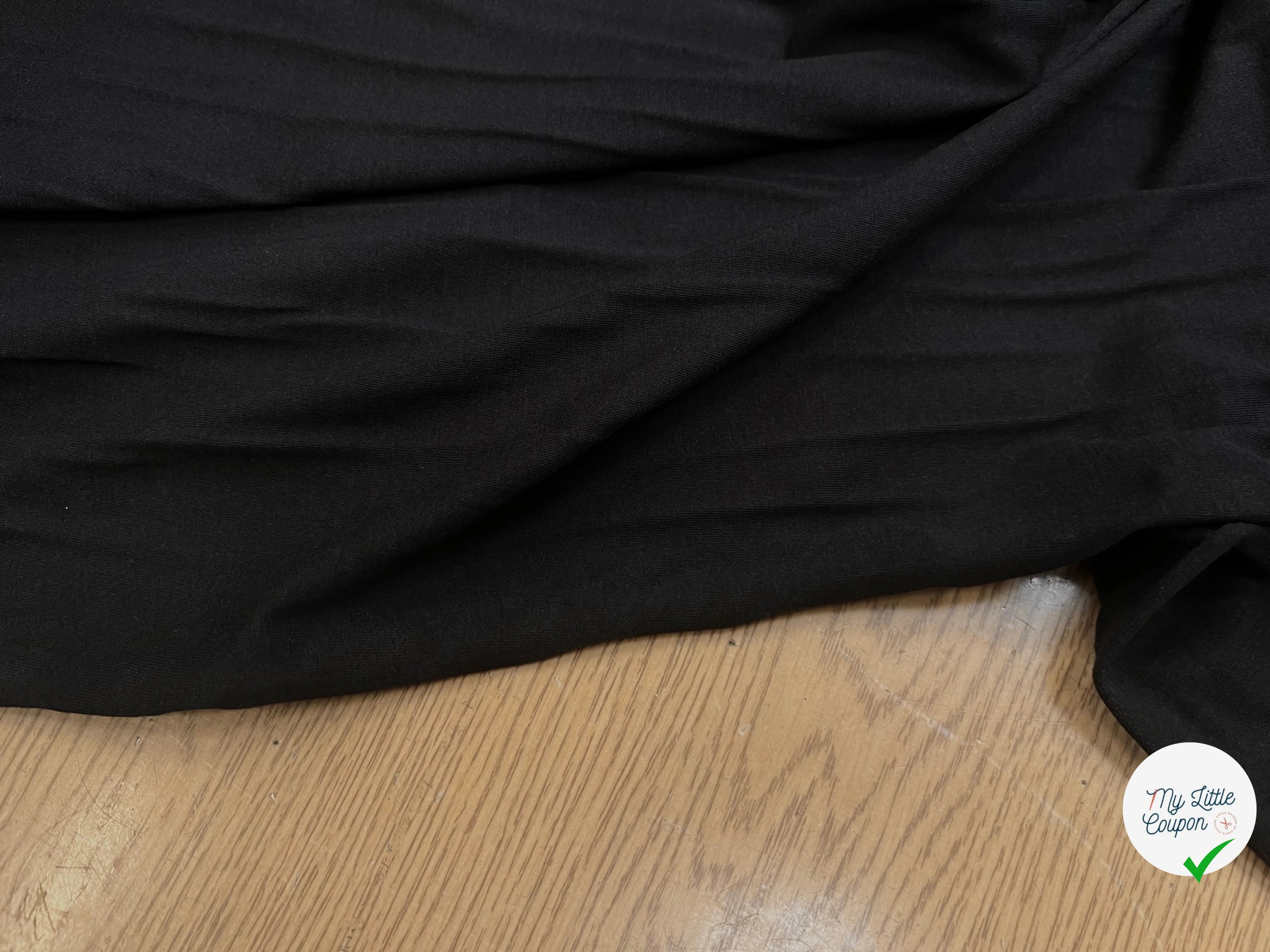 JERSEY DE COTON NOIR 150CM 100% COTON - My Little Coupon