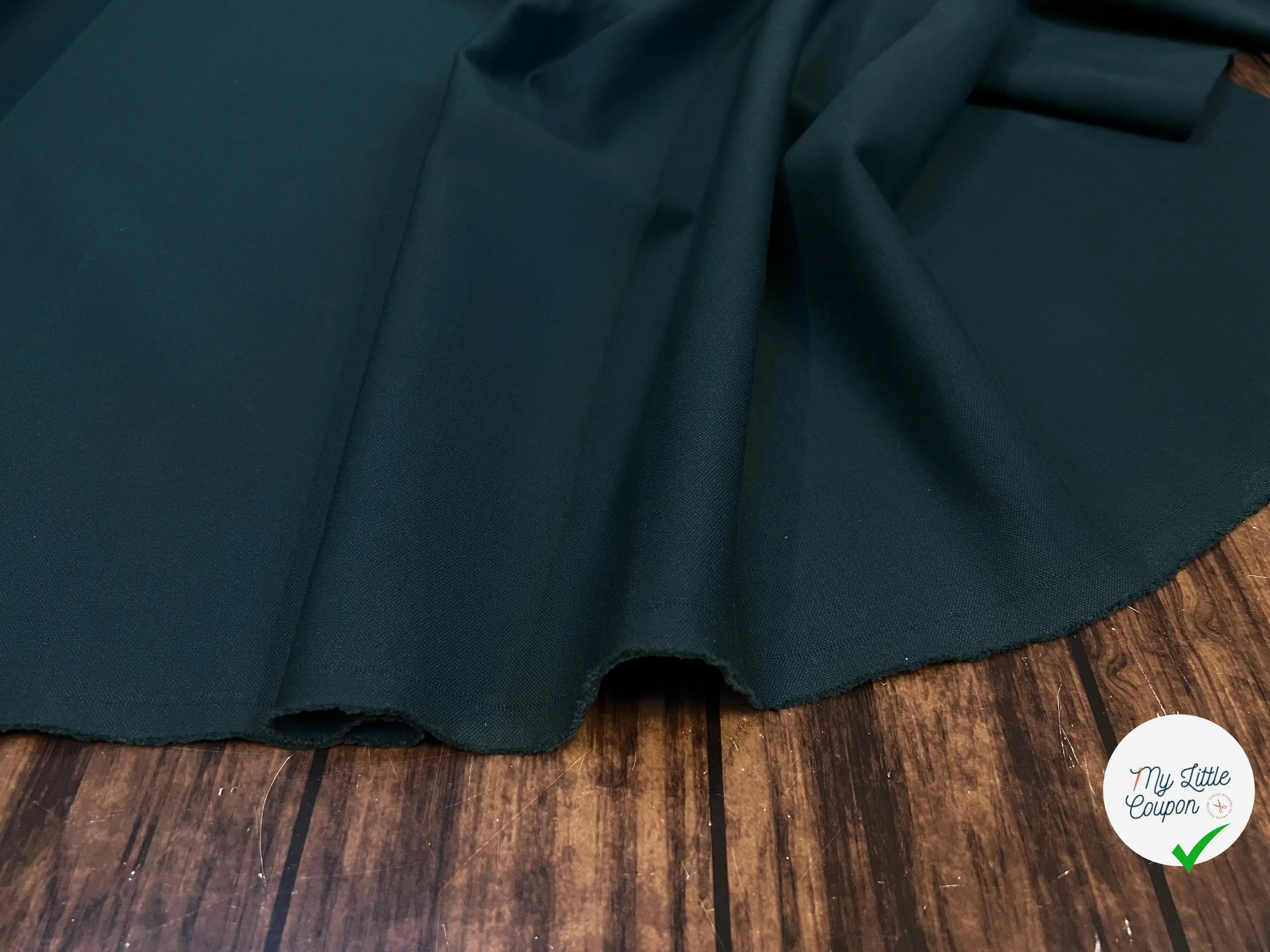 JERSEY DE COTON PIQUÉ VERT BOUTEILLE - My Little Coupon