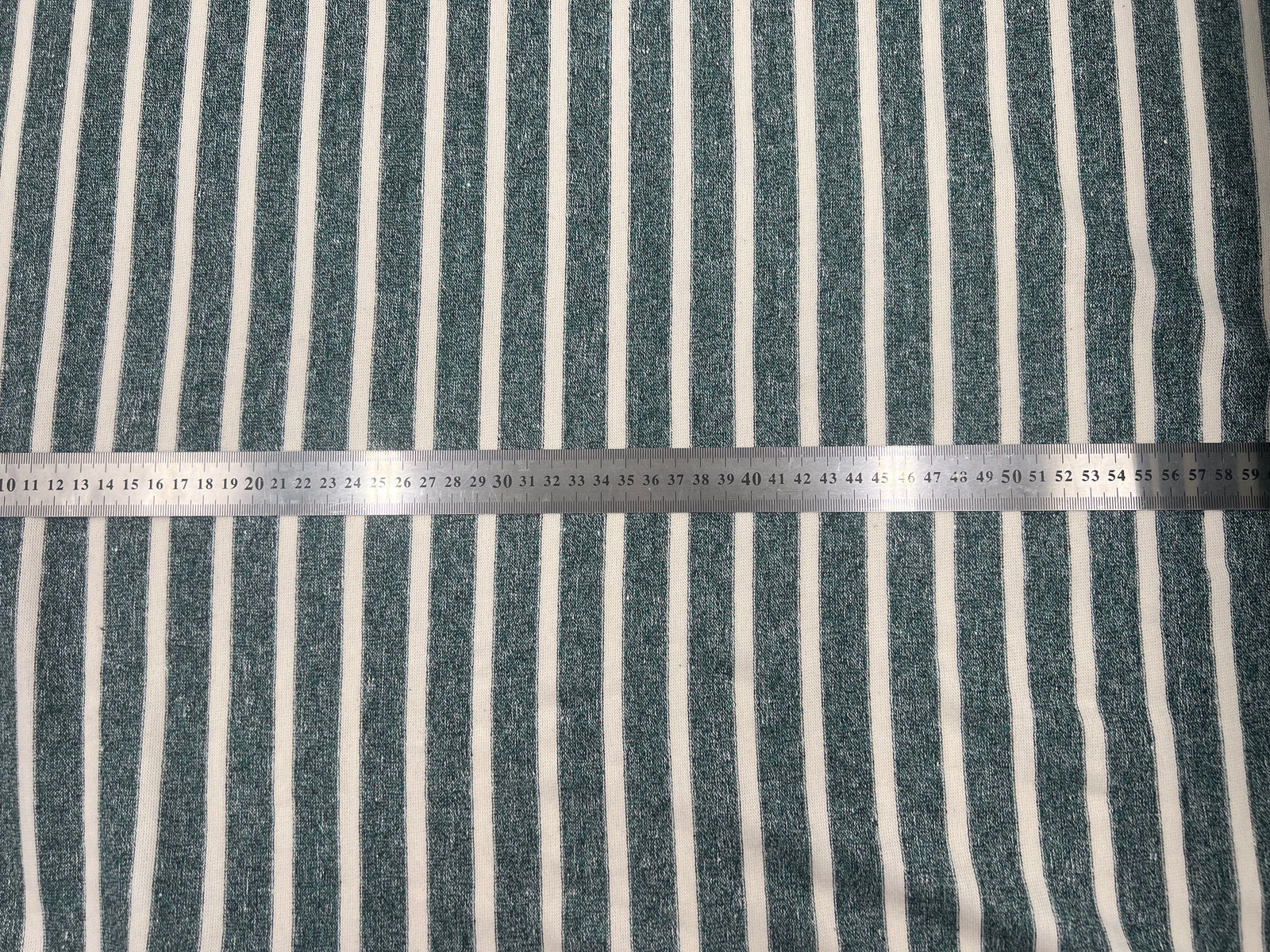 JERSEY DE COTON RAYURES ECRU FOND VERT CHINE MSO