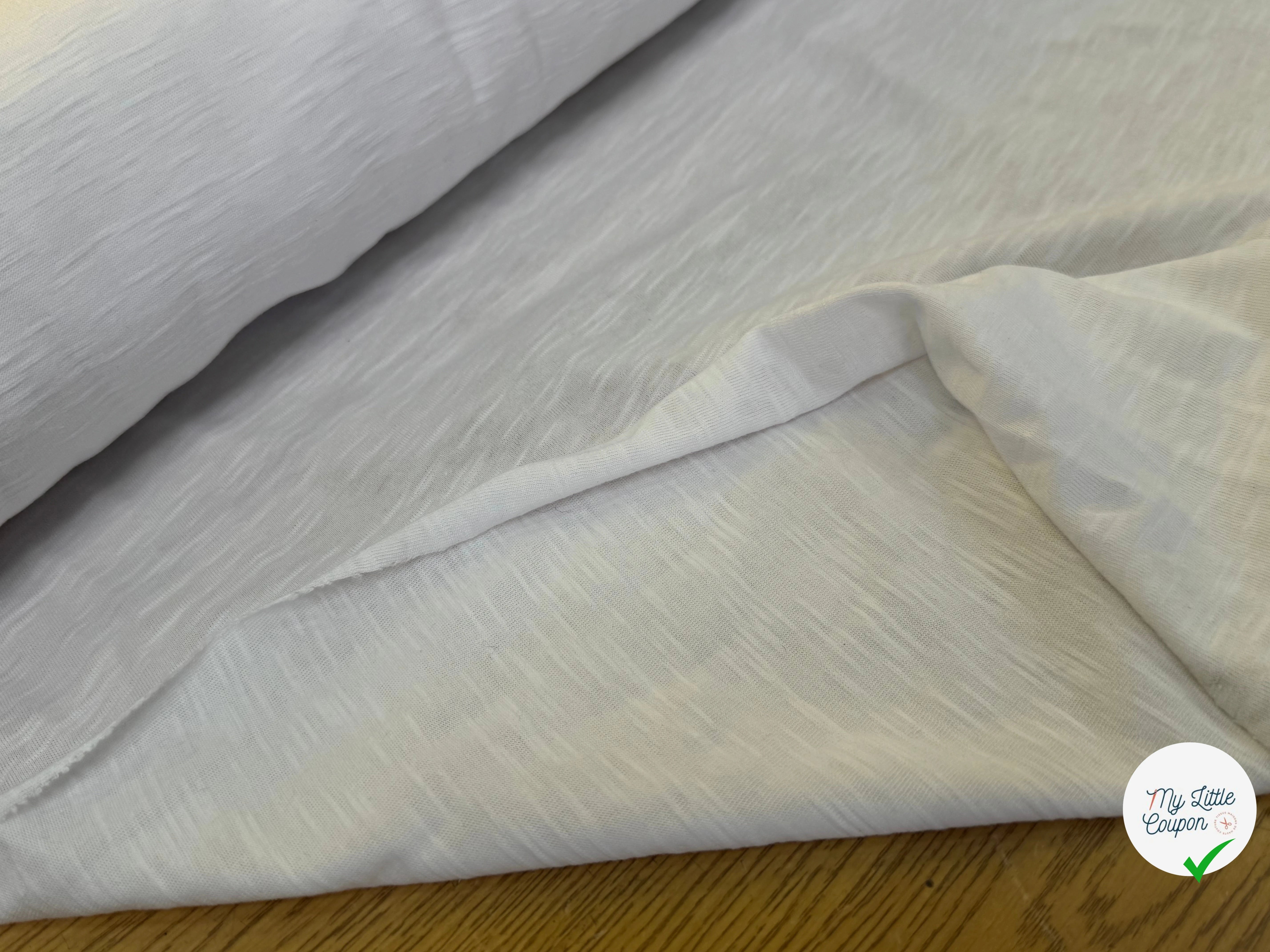 JERSEY DE COTON SOFT 8% ÉLASTHANNE BLANC GRANDE LAIZE - My Little Coupon