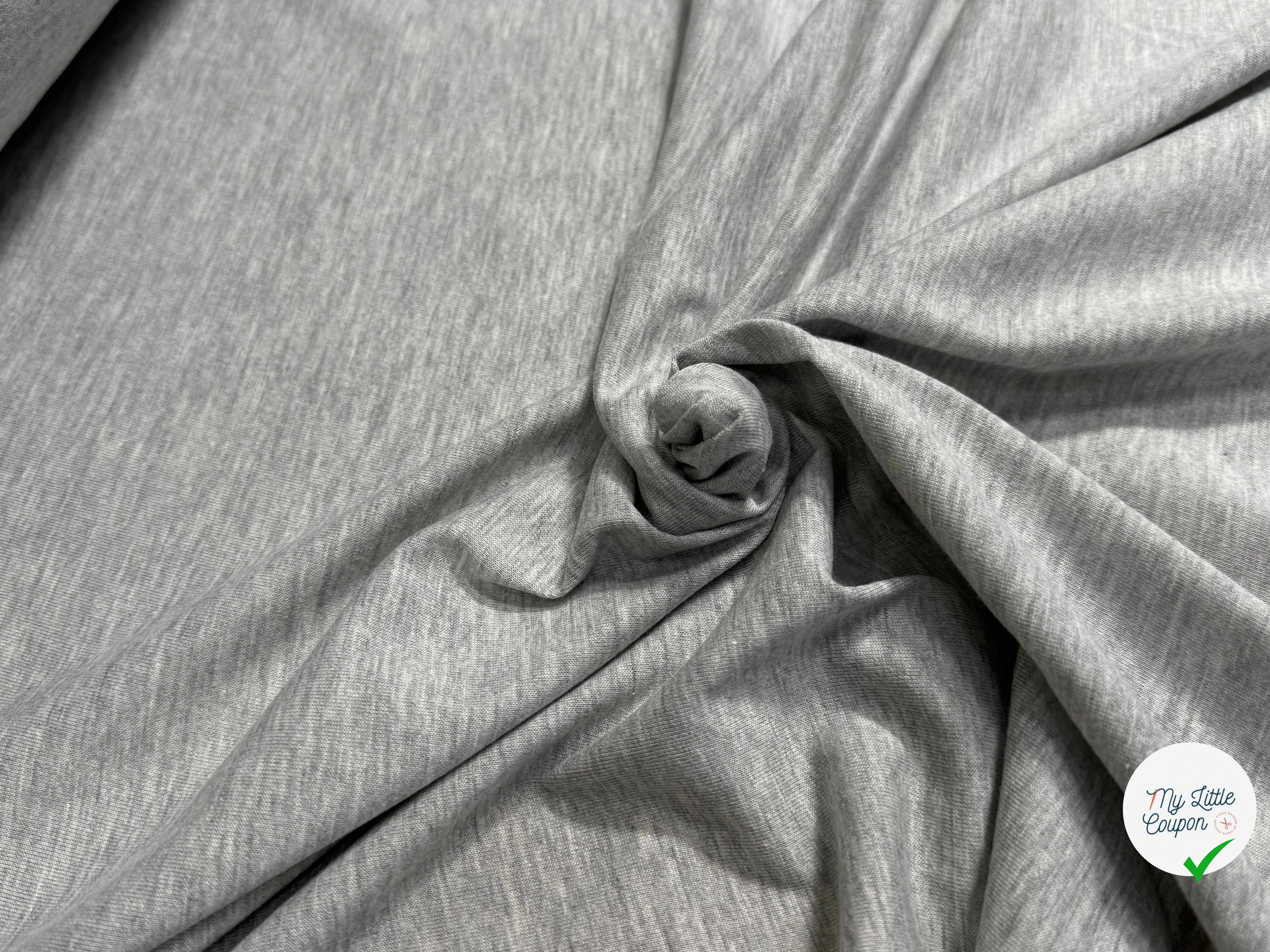JERSEY DE COTON SOFT 8% ÉLASTHANNE GRIS GRANDE LAIZE - My Little Coupon