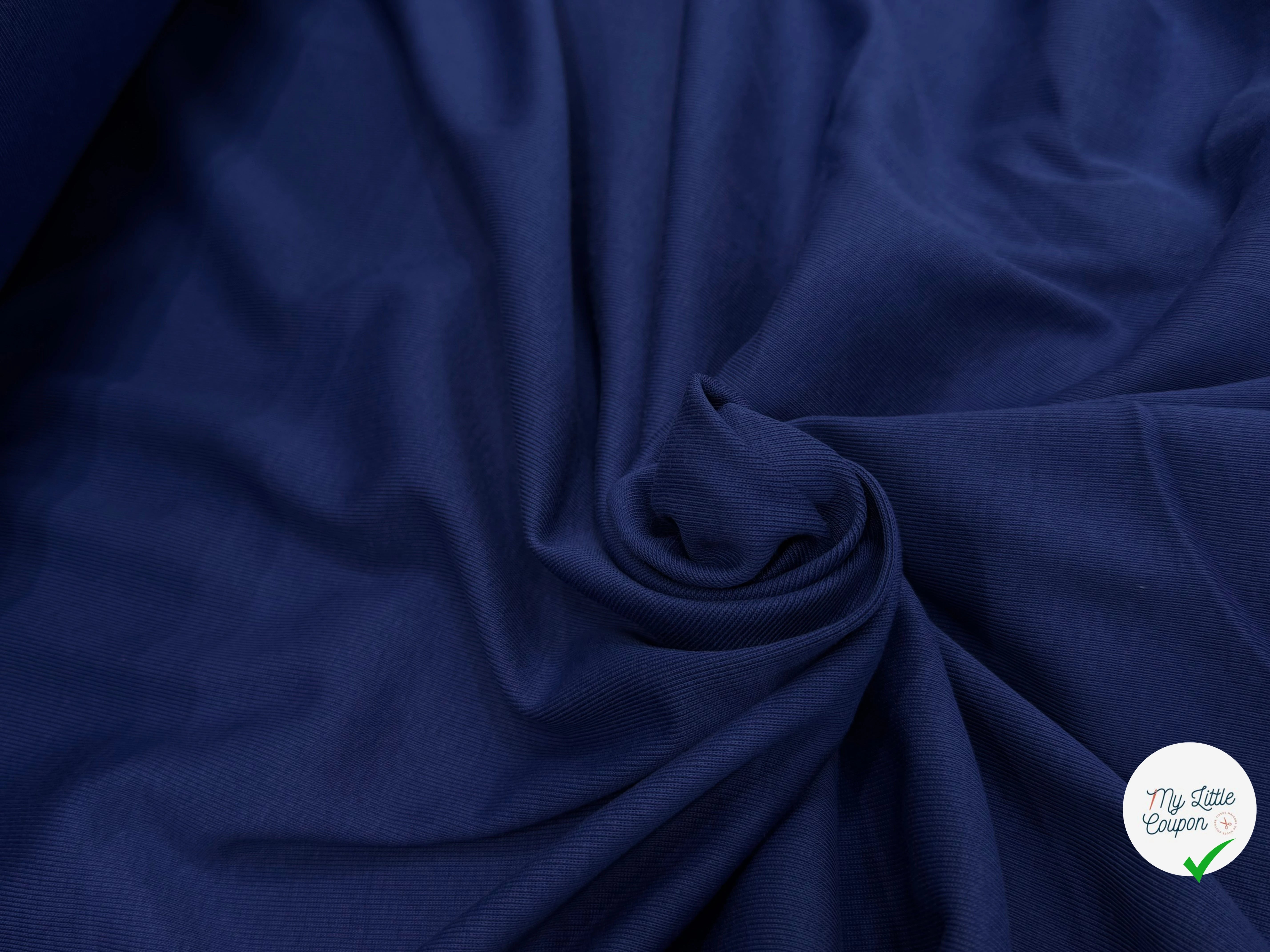 JERSEY DE COTON STRETCH QUALITÉ PREMIUM BLEU - My Little Coupon