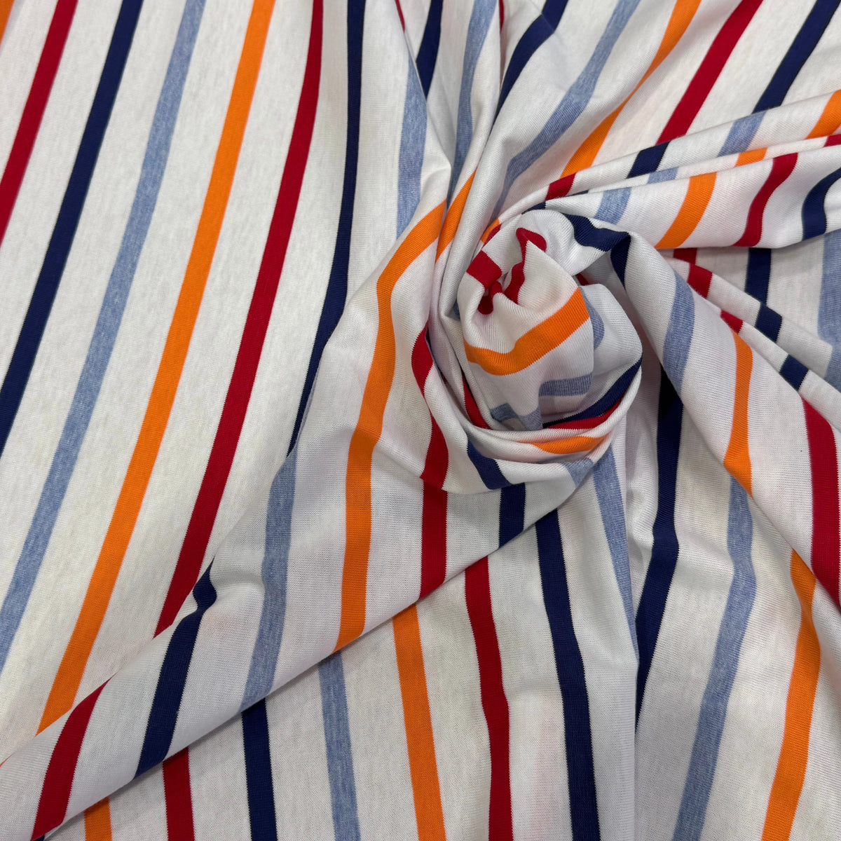 JERSEY DE COTON SUPER DOUX STRETCH MULTICOLORE BLEU ORANGE ROUGE FABRICATION RÉGION DE TROYES 🇫🇷 - My Little Coupon