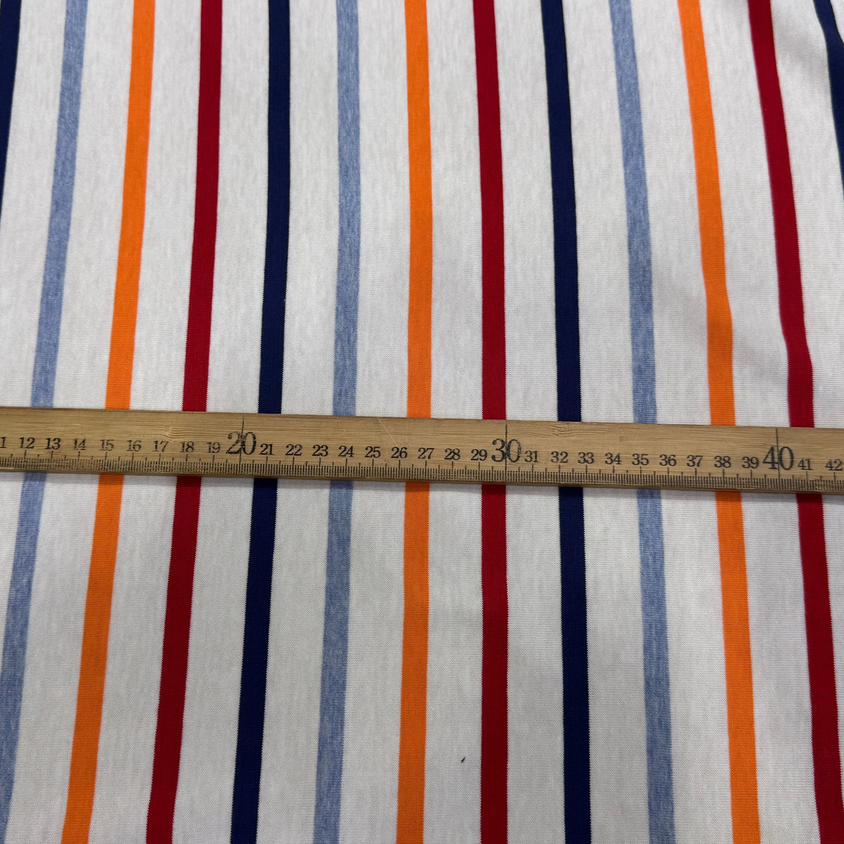 JERSEY DE COTON SUPER DOUX STRETCH MULTICOLORE BLEU ORANGE ROUGE FABRICATION RÉGION DE TROYES 🇫🇷 - My Little Coupon