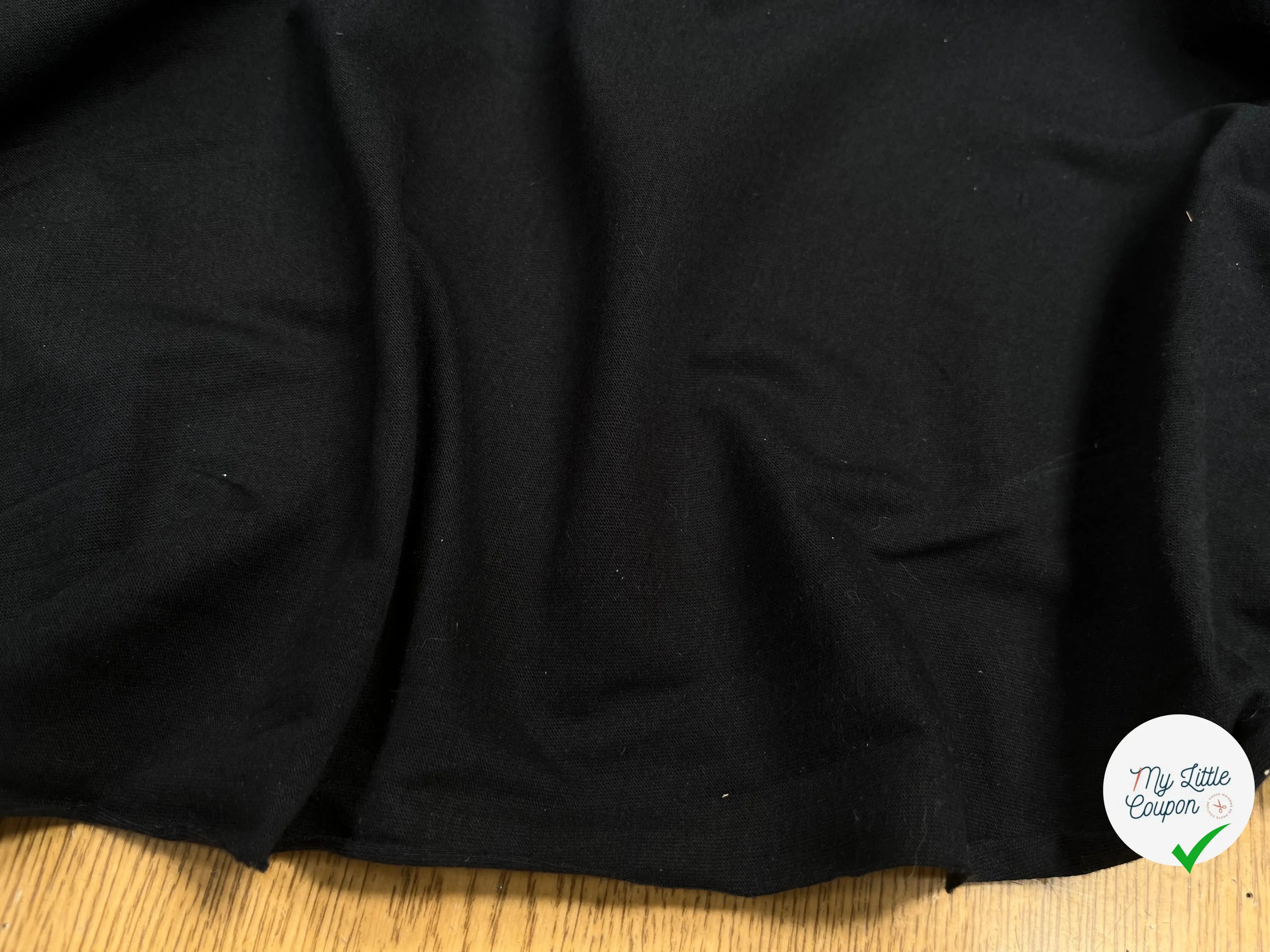 JERSEY DE COTON UNI NOIR - My Little Coupon