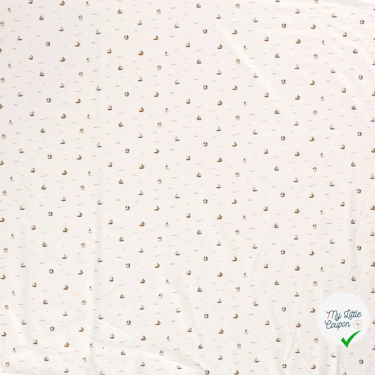 Jersey de coton voiliers blanc cassé
