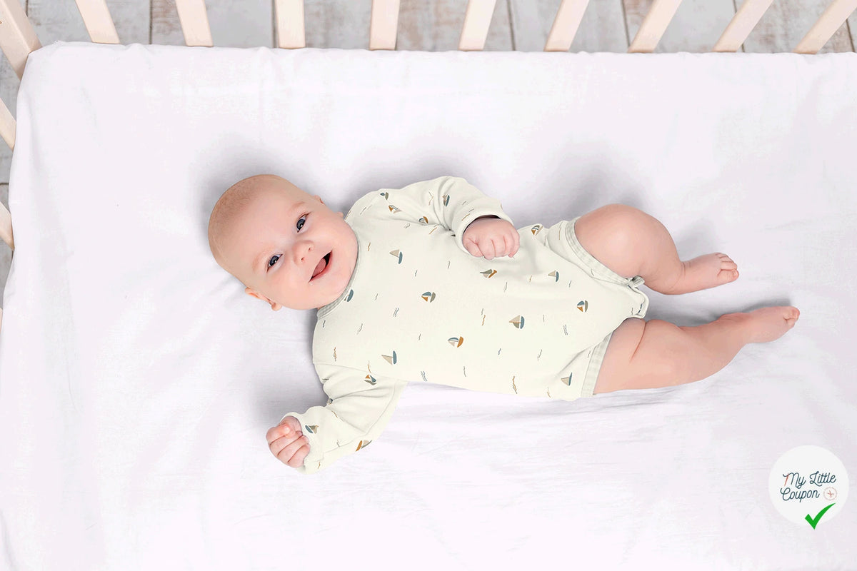 Jersey de coton voiliers blanc cassé