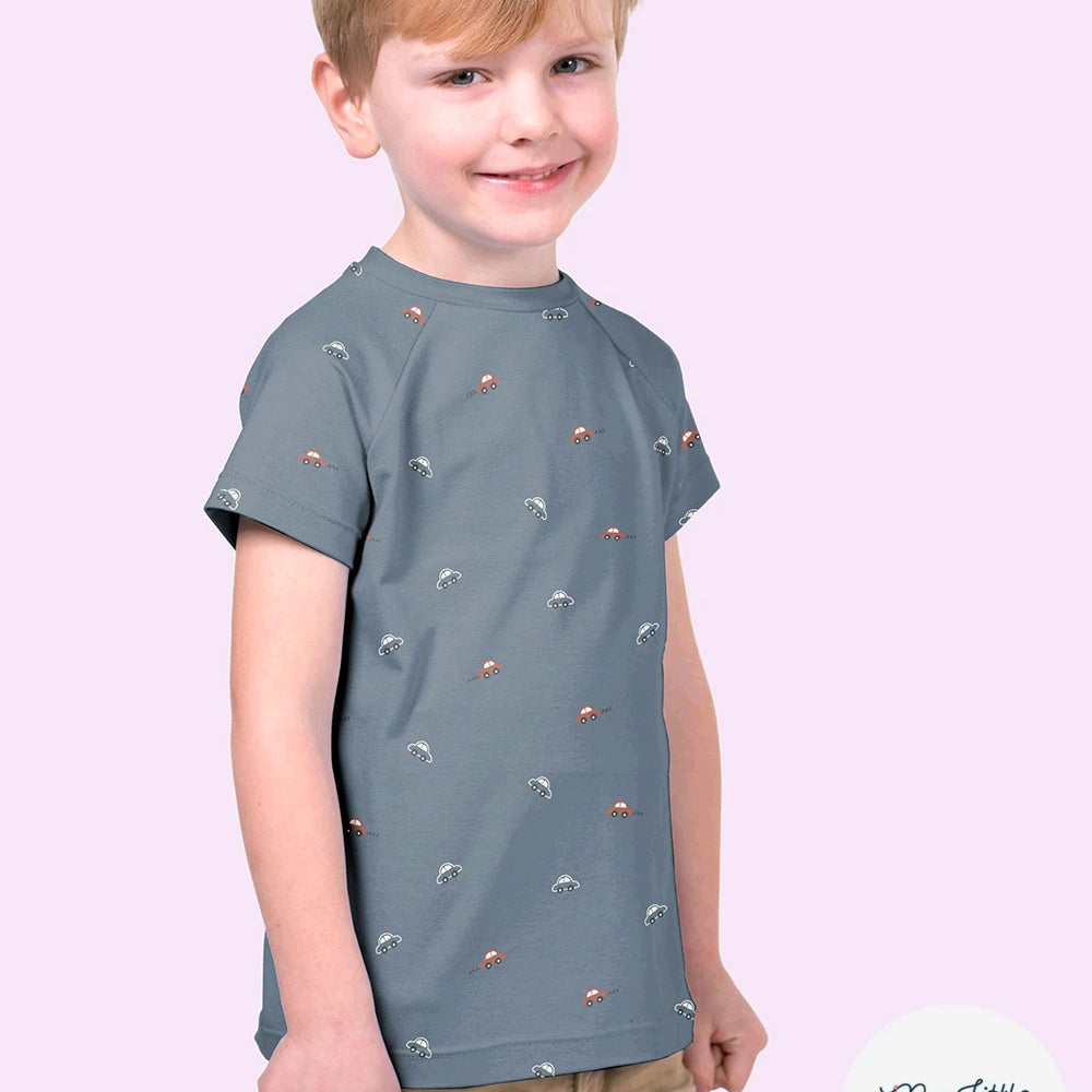 Jersey de coton voitures indigo