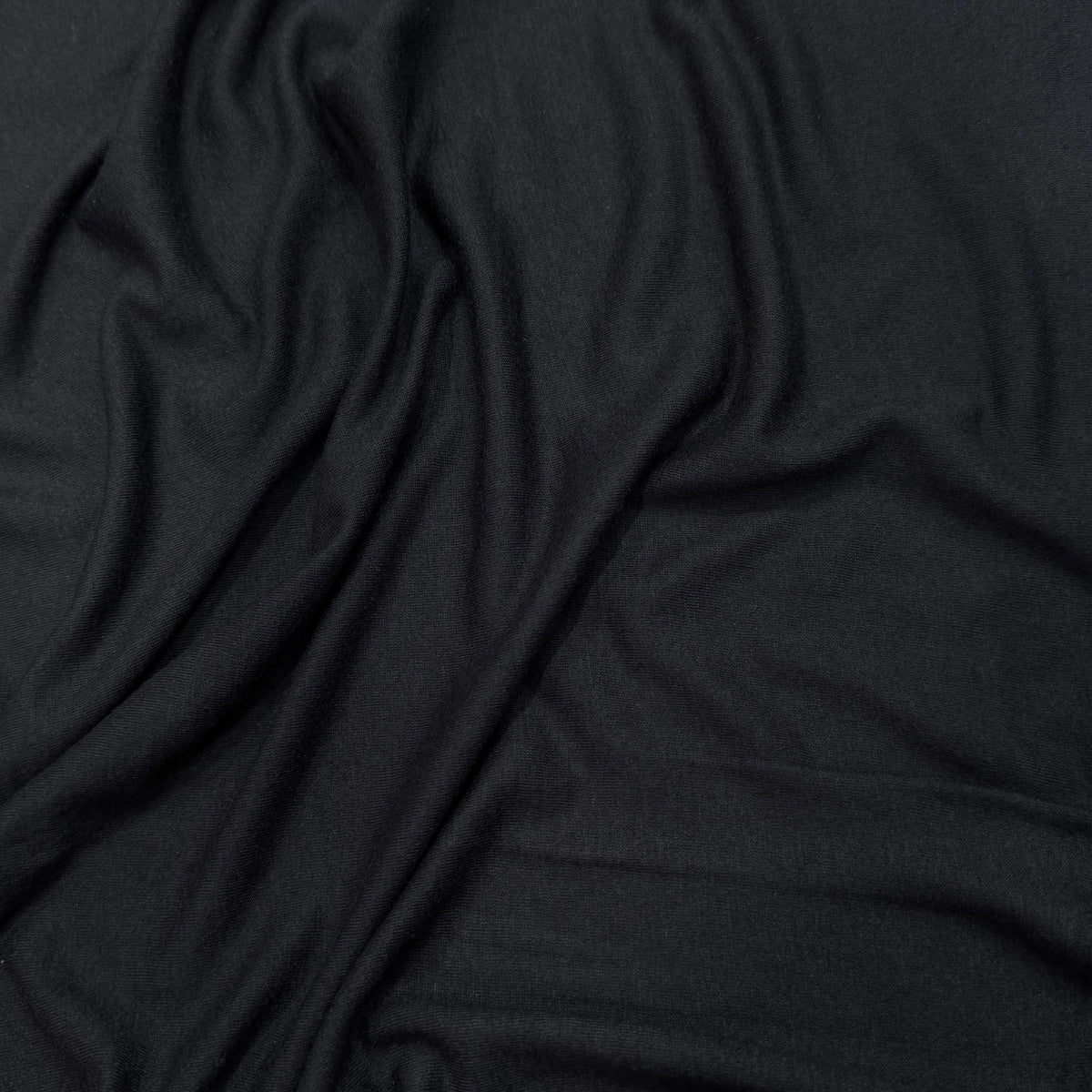 JERSEY DE LAINE LÉGER ET MOELLEUX NOIR STRETCH 100% LAINE - My Little Coupon