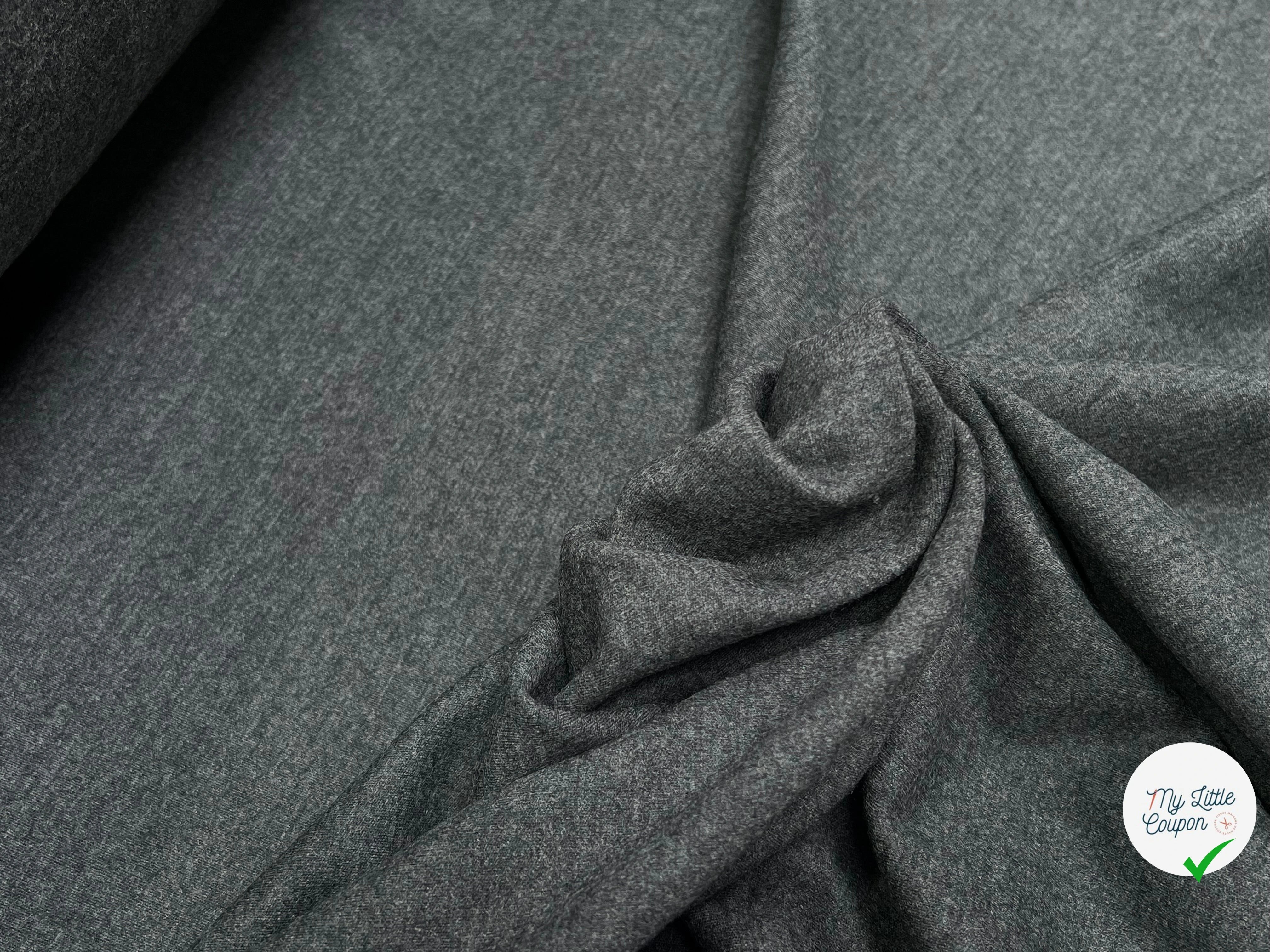 JERSEY DE LAINE LOURD STRETCH GRIS 100% LAINE - My Little Coupon