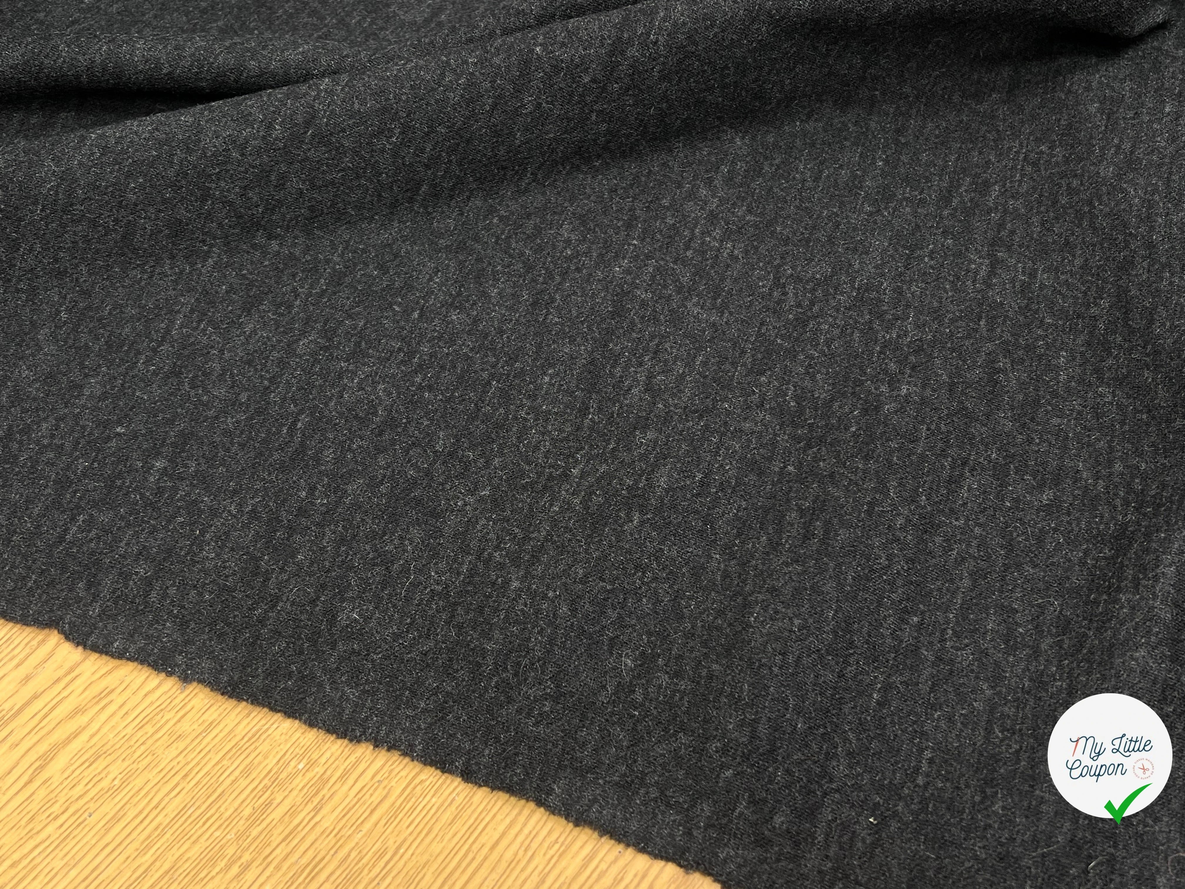 JERSEY DE LAINE LOURD STRETCH GRIS FONCÉ 100% LAINE - My Little Coupon