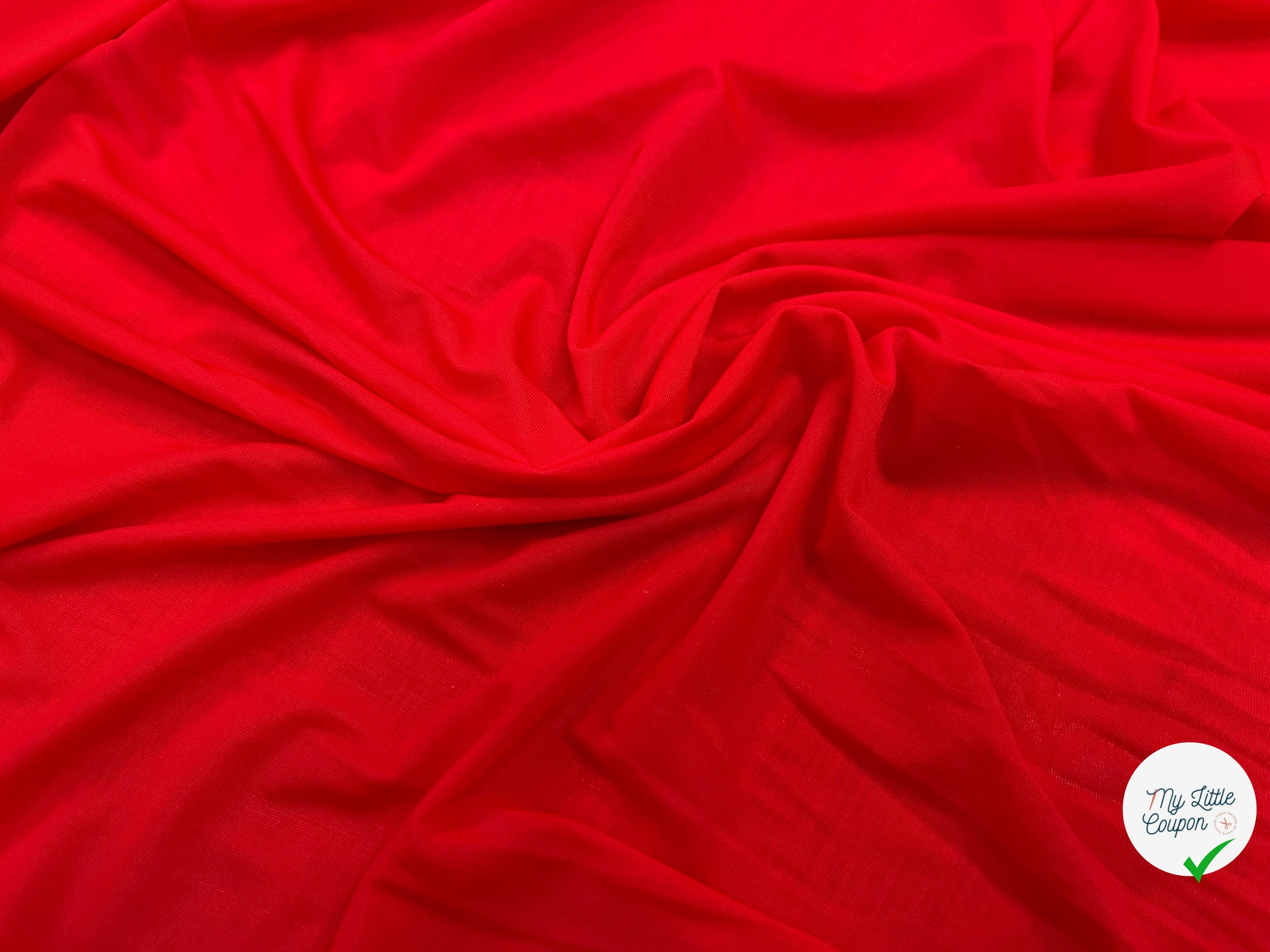 JERSEY FLUIDE ROUGE TRANSPARENT 160CM - My Little Coupon
