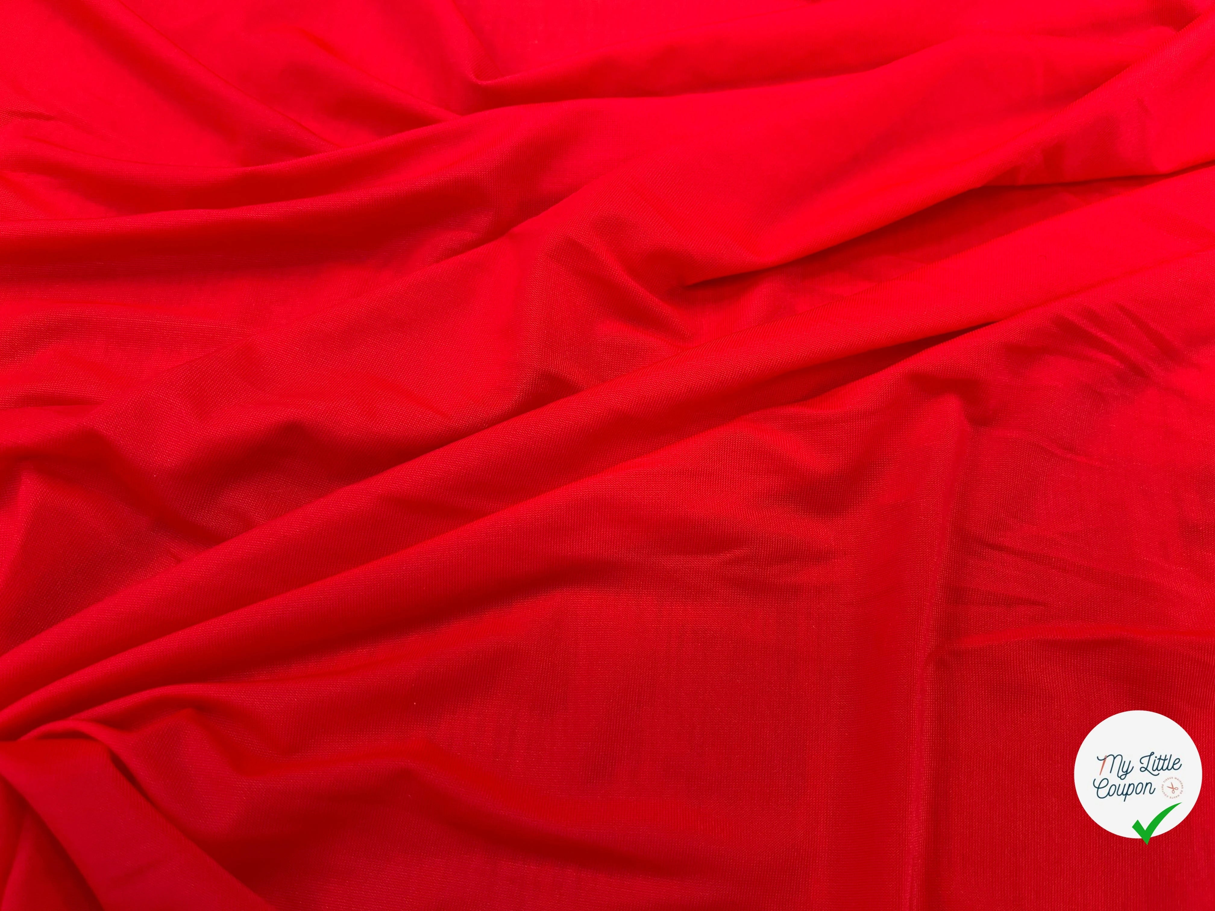 JERSEY FLUIDE ROUGE TRANSPARENT 160CM - My Little Coupon