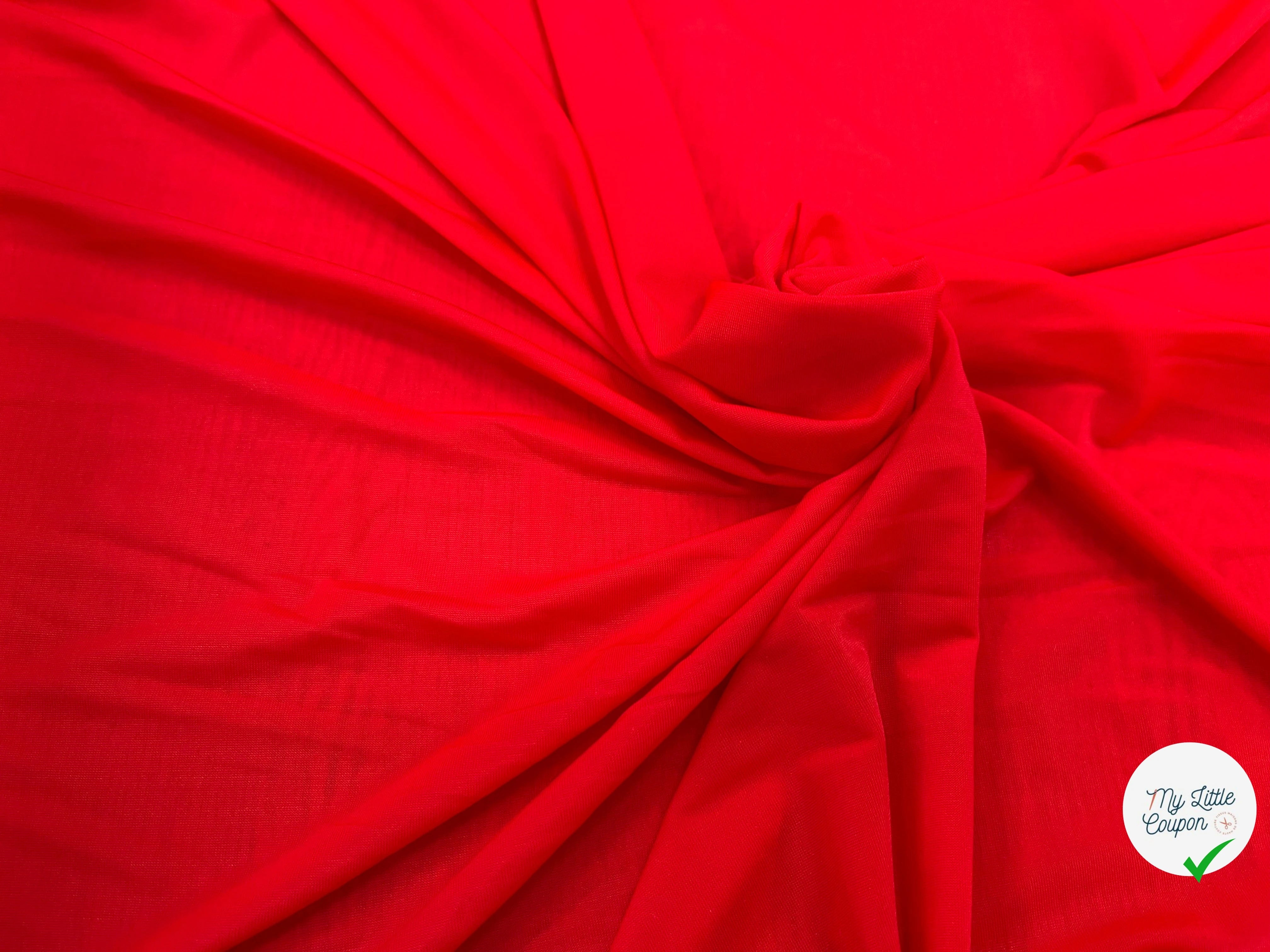 JERSEY FLUIDE ROUGE TRANSPARENT 160CM - My Little Coupon