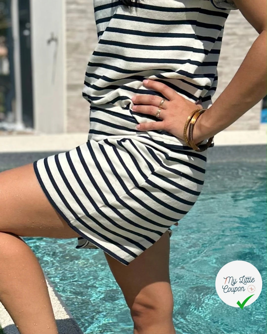 JERSEY MARINE SUR ÉCRU - My Little Coupon