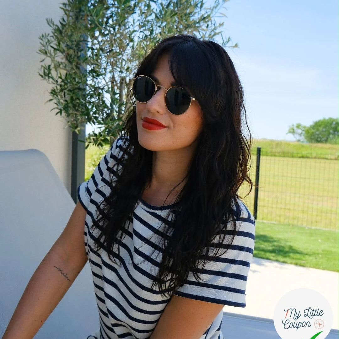 JERSEY MARINE SUR ÉCRU - My Little Coupon