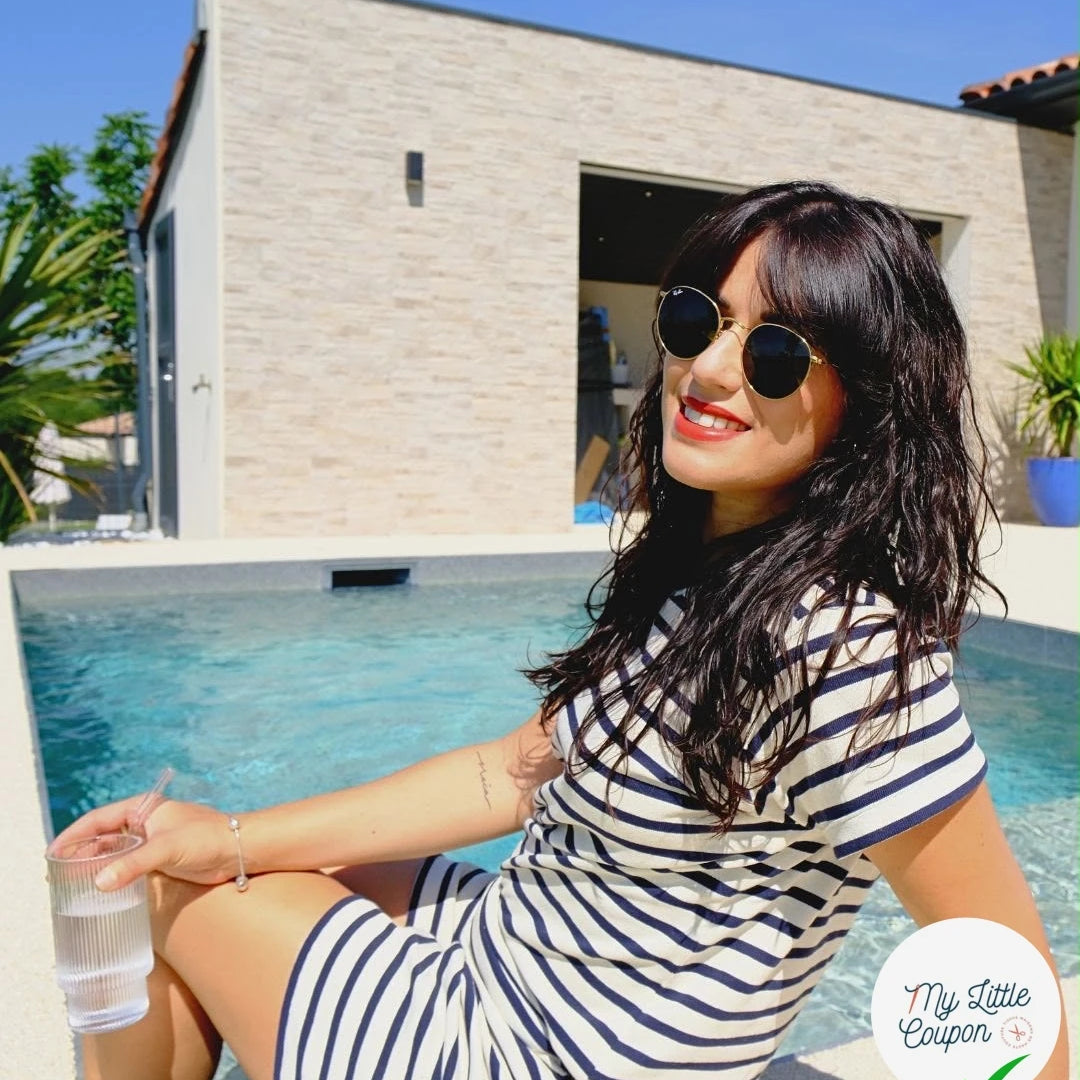 JERSEY MARINE SUR ÉCRU - My Little Coupon