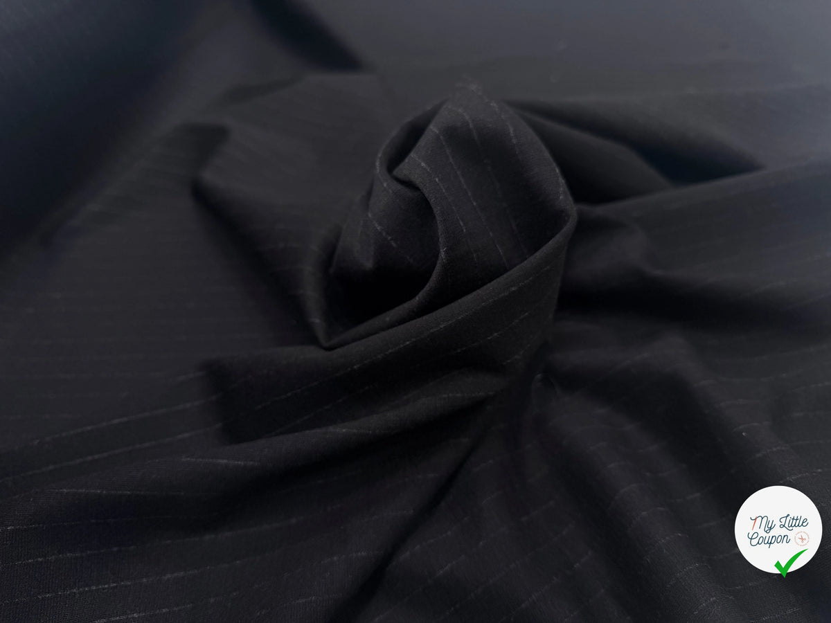JERSEY MILANO RÉVERSIBLE GRIS ANTHRACITE RAYURES FONDUES 67% LAINE VIERGE - My Little Coupon