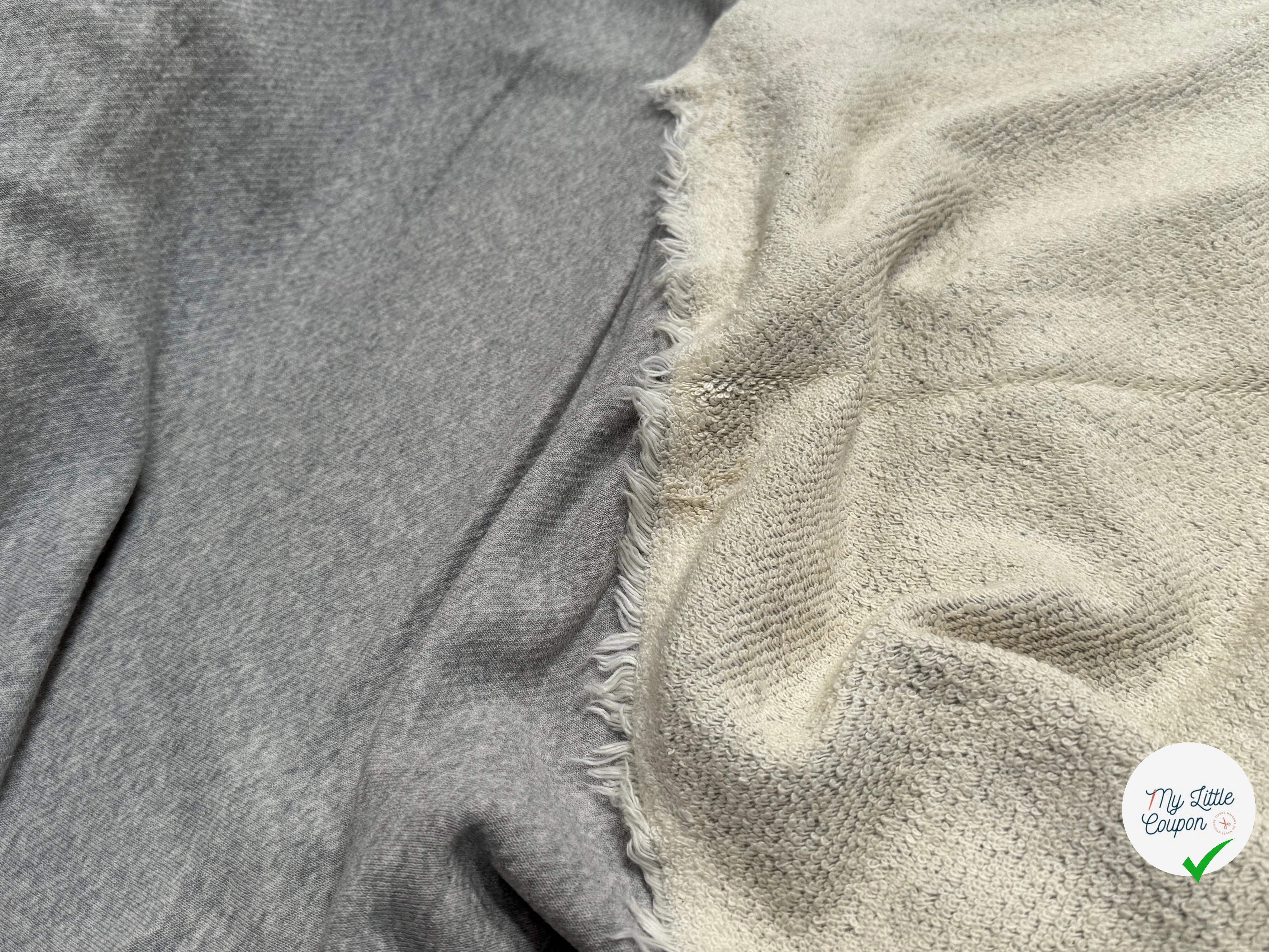 JERSEY MOLLETON COTON SWEAT GRIS ÉCRU ULTRA STRETCH - My Little Coupon