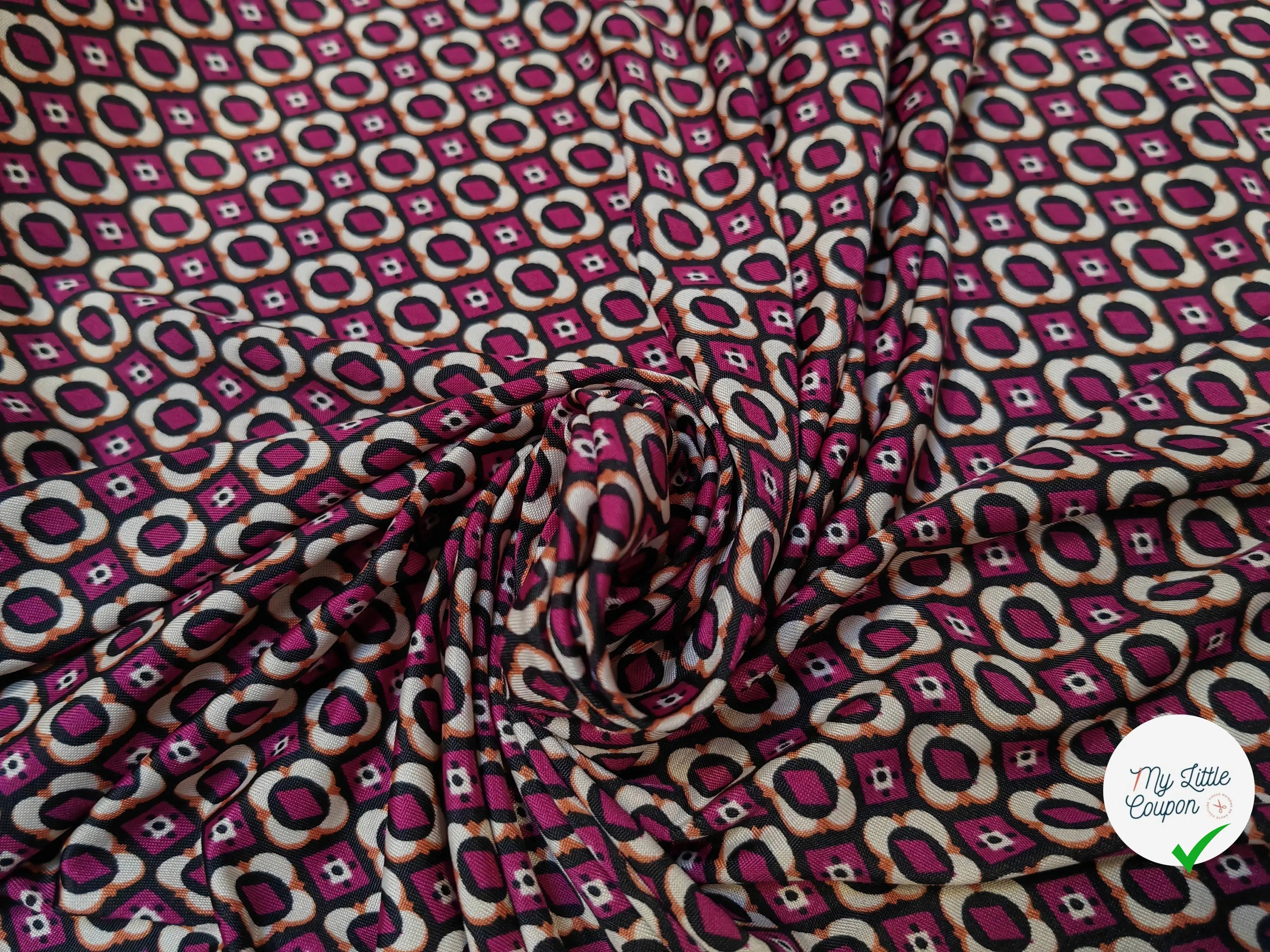 JERSEY VENEZIA MOTIF LOSANGE ROUGE&CRĂMEÂ - My Little Coupon