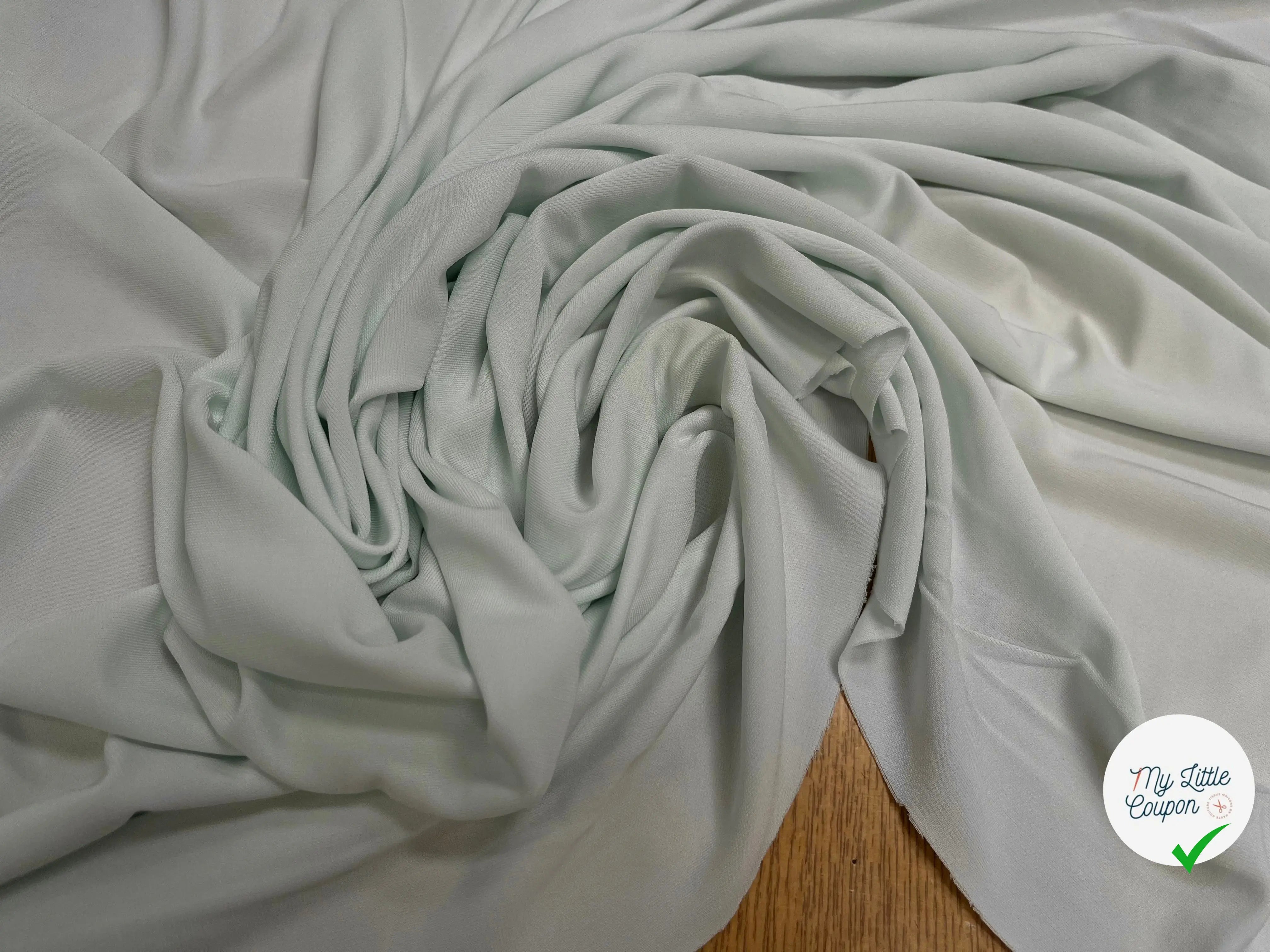 JERSEY VISCOSE BLEU VERT CLAIR STRETCH - My Little Coupon