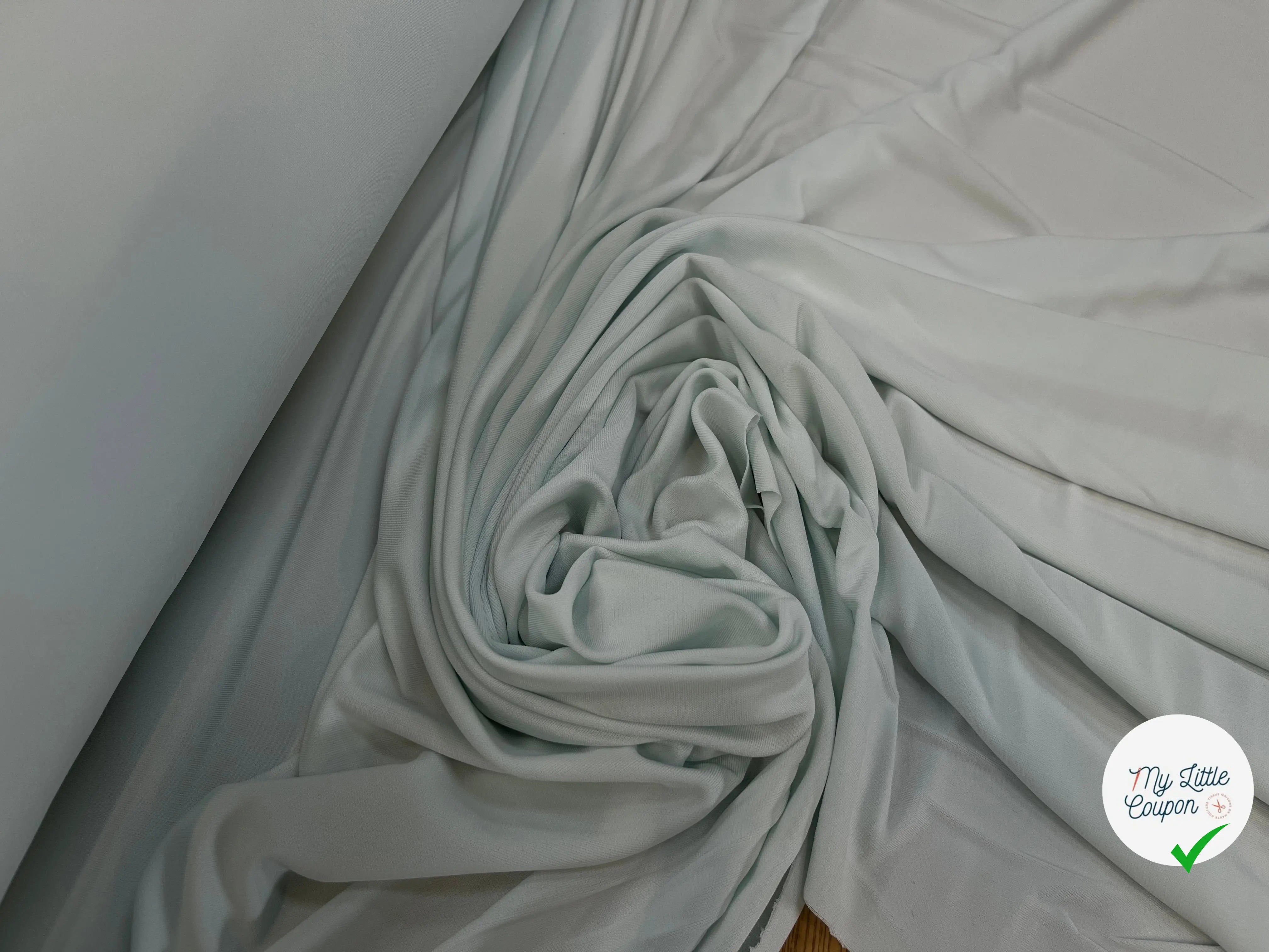 JERSEY VISCOSE BLEU VERT CLAIR STRETCH - My Little Coupon