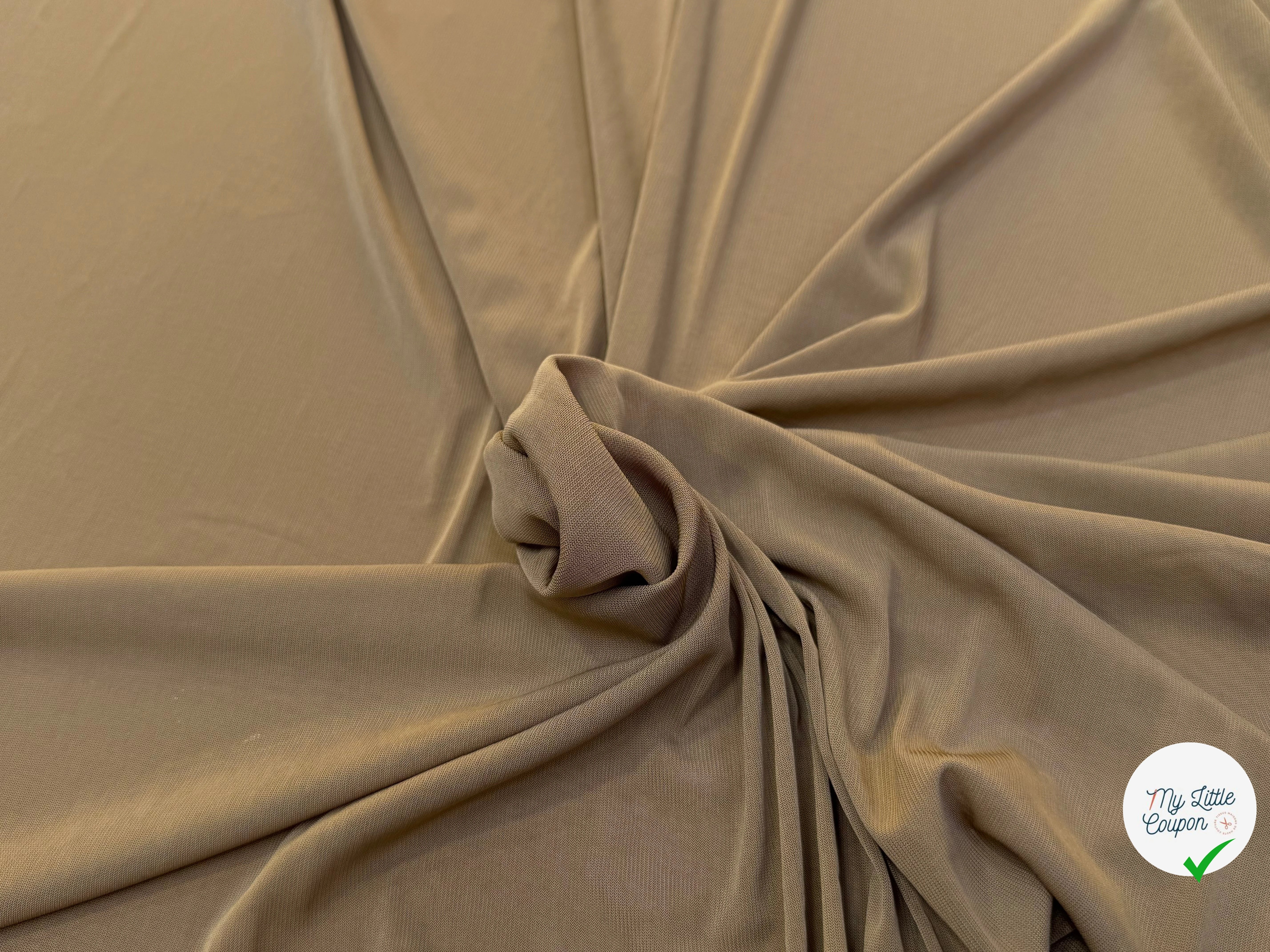 JERSEY VISCOSE FLUIDE ULTRA STRETCH CAMEL - My Little Coupon
