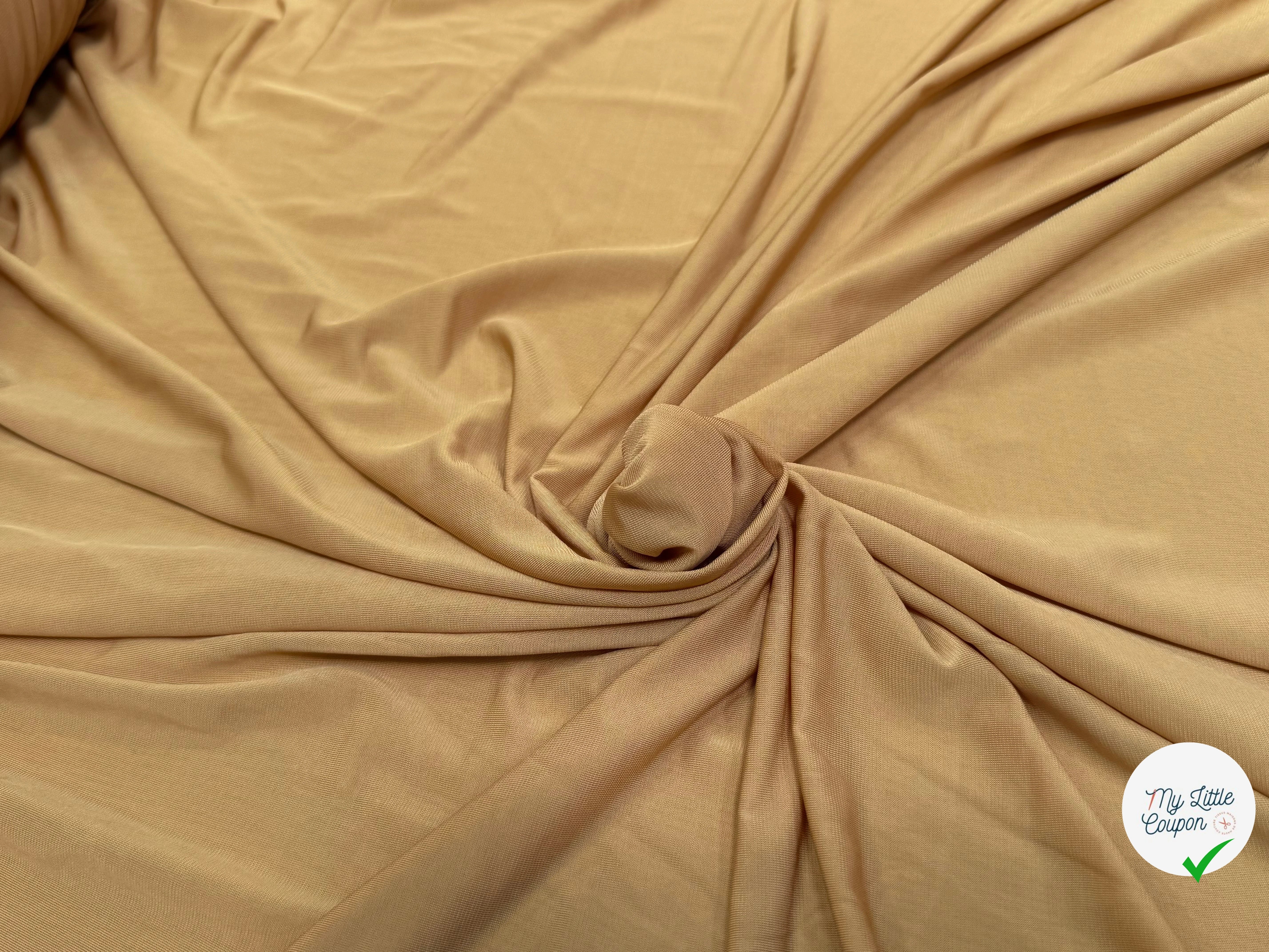 JERSEY VISCOSE FLUIDE ULTRA STRETCH CARAMEL - My Little Coupon