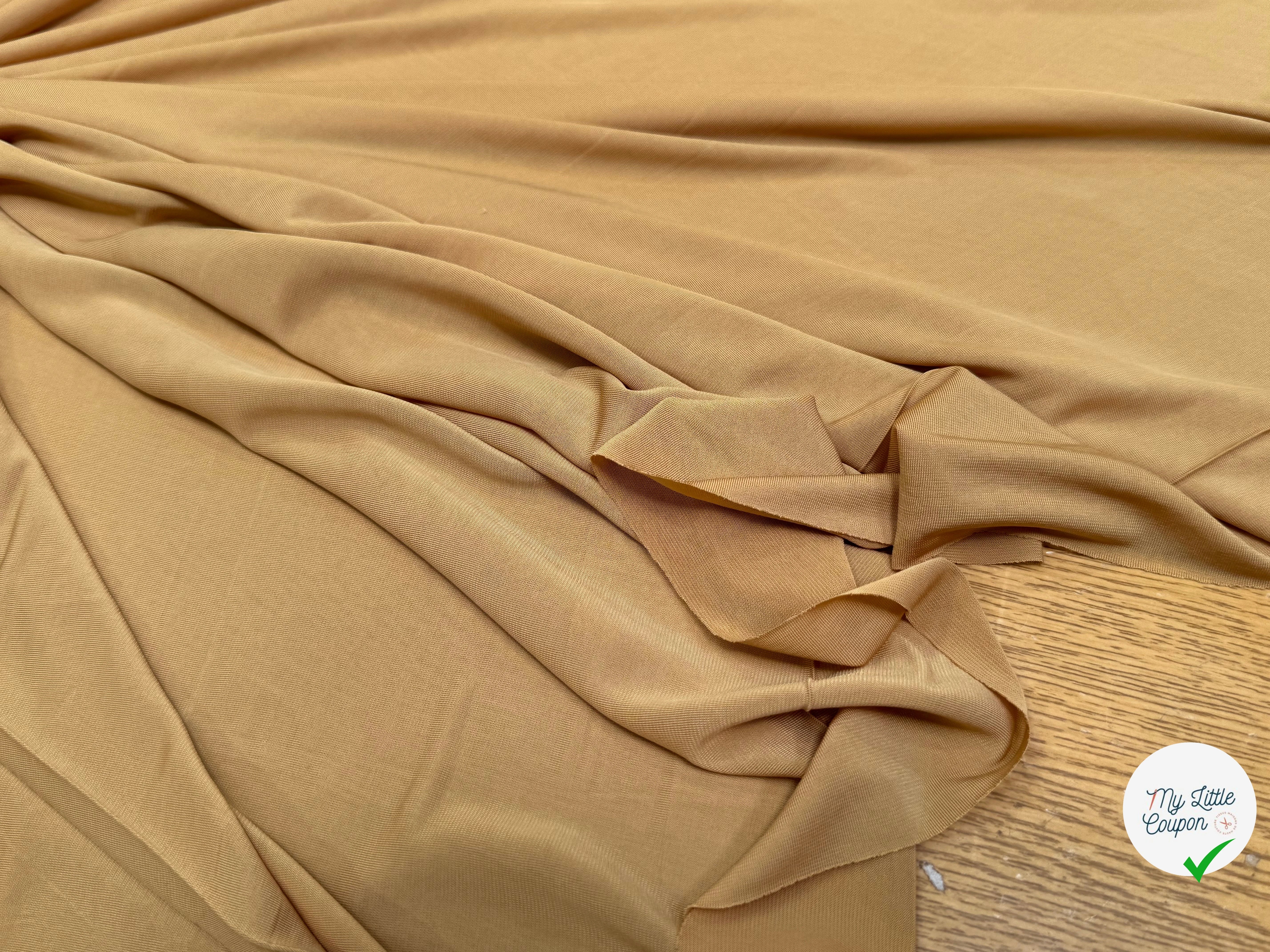 JERSEY VISCOSE FLUIDE ULTRA STRETCH CARAMEL - My Little Coupon