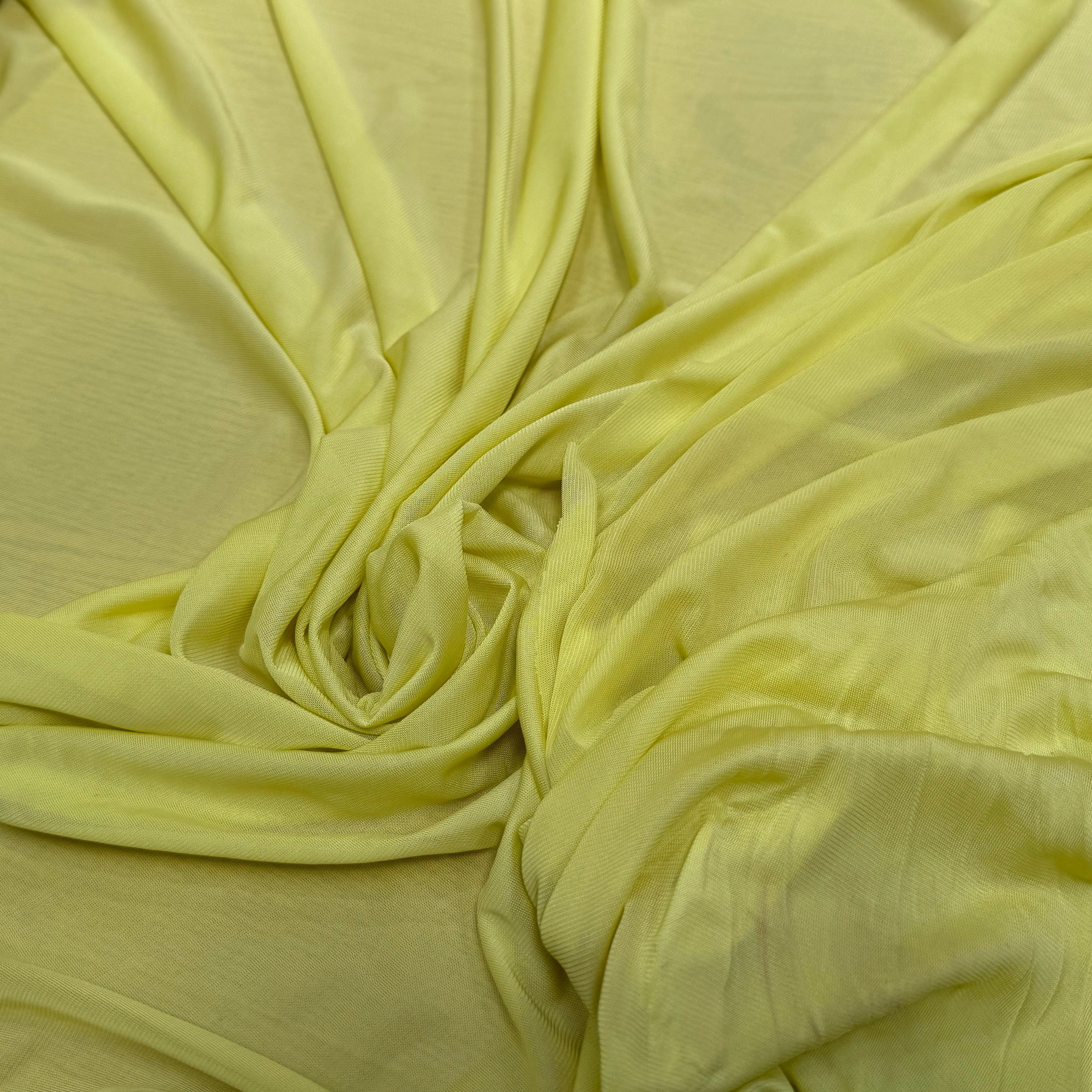 JERSEY VISCOSE FLUIDE ULTRA STRETCH JAUNE CITRON - My Little Coupon