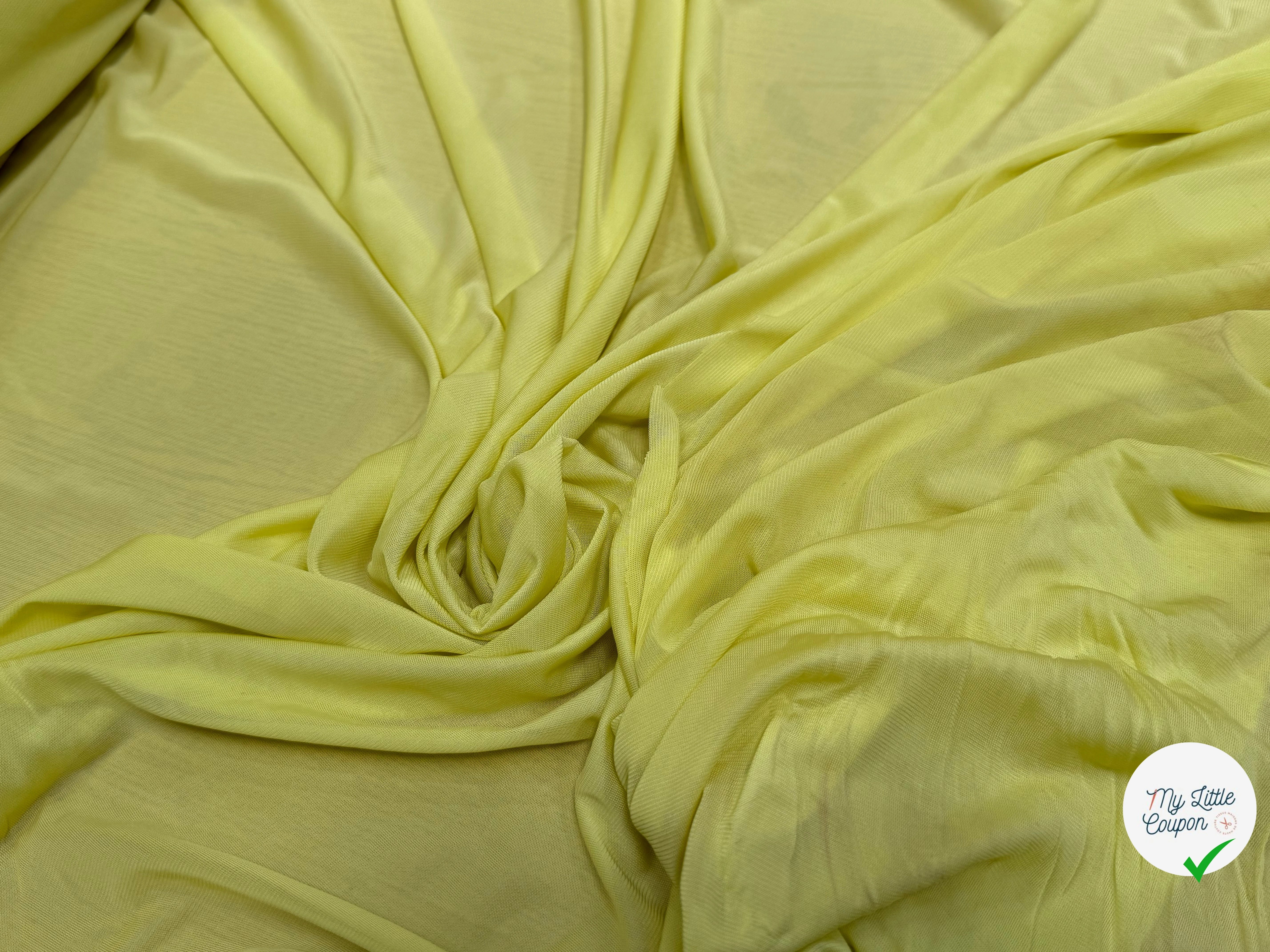 JERSEY VISCOSE FLUIDE ULTRA STRETCH JAUNE CITRON - My Little Coupon