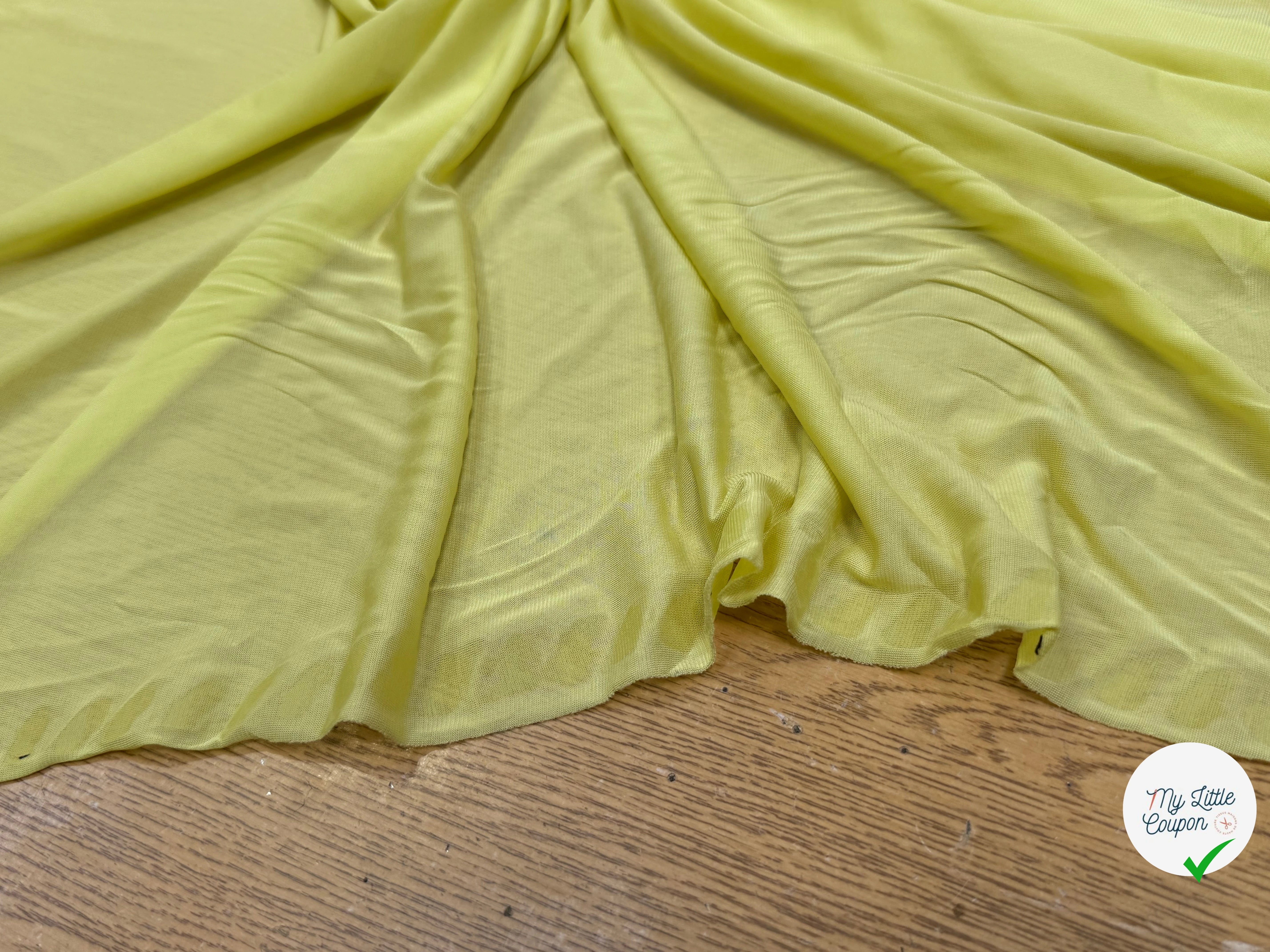 JERSEY VISCOSE FLUIDE ULTRA STRETCH JAUNE CITRON - My Little Coupon