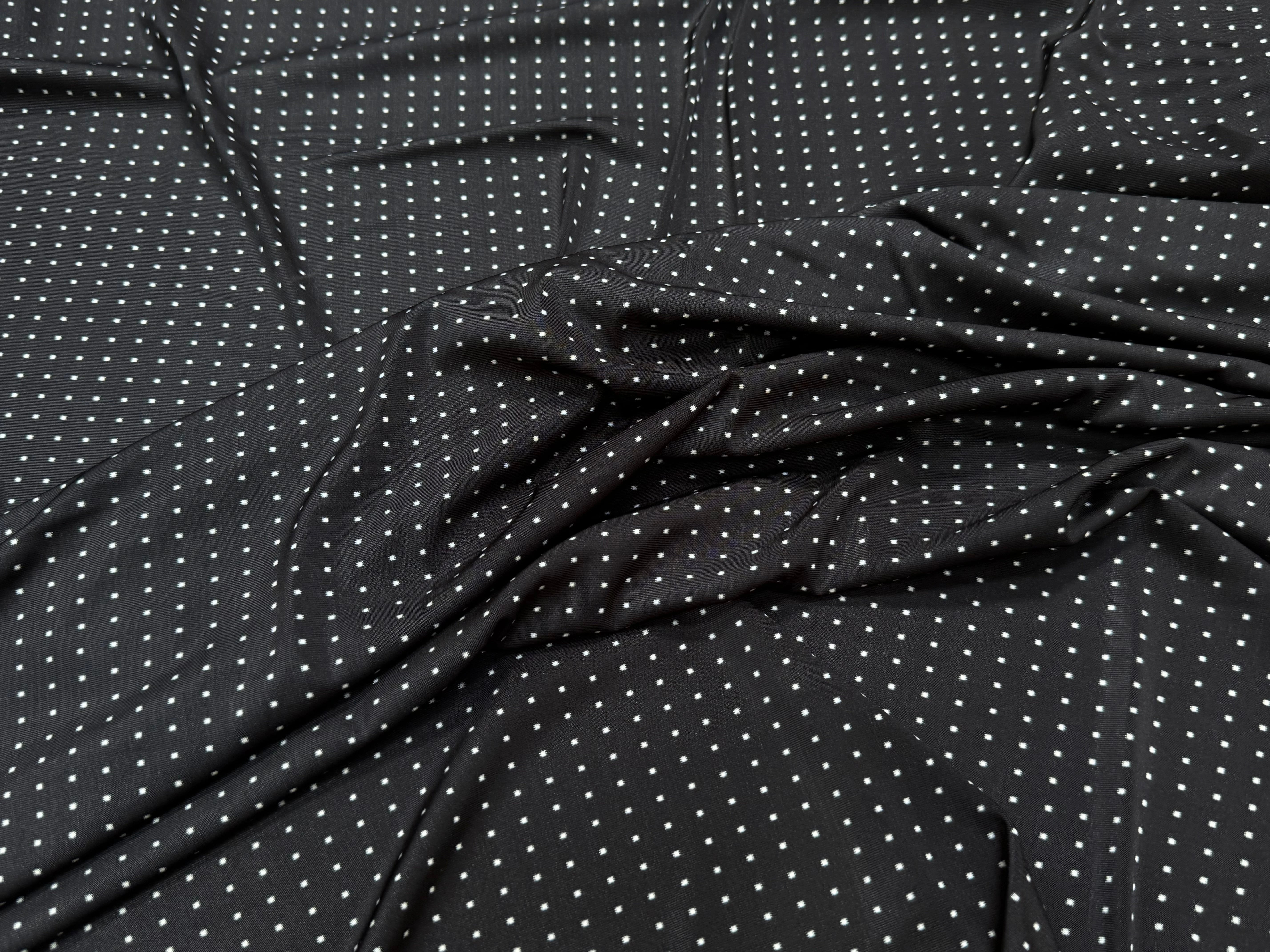 JERSEY VISCOSE FROIDE FLUIDE MOTIF À POIS ULTRA STRETCH - My Little Coupon