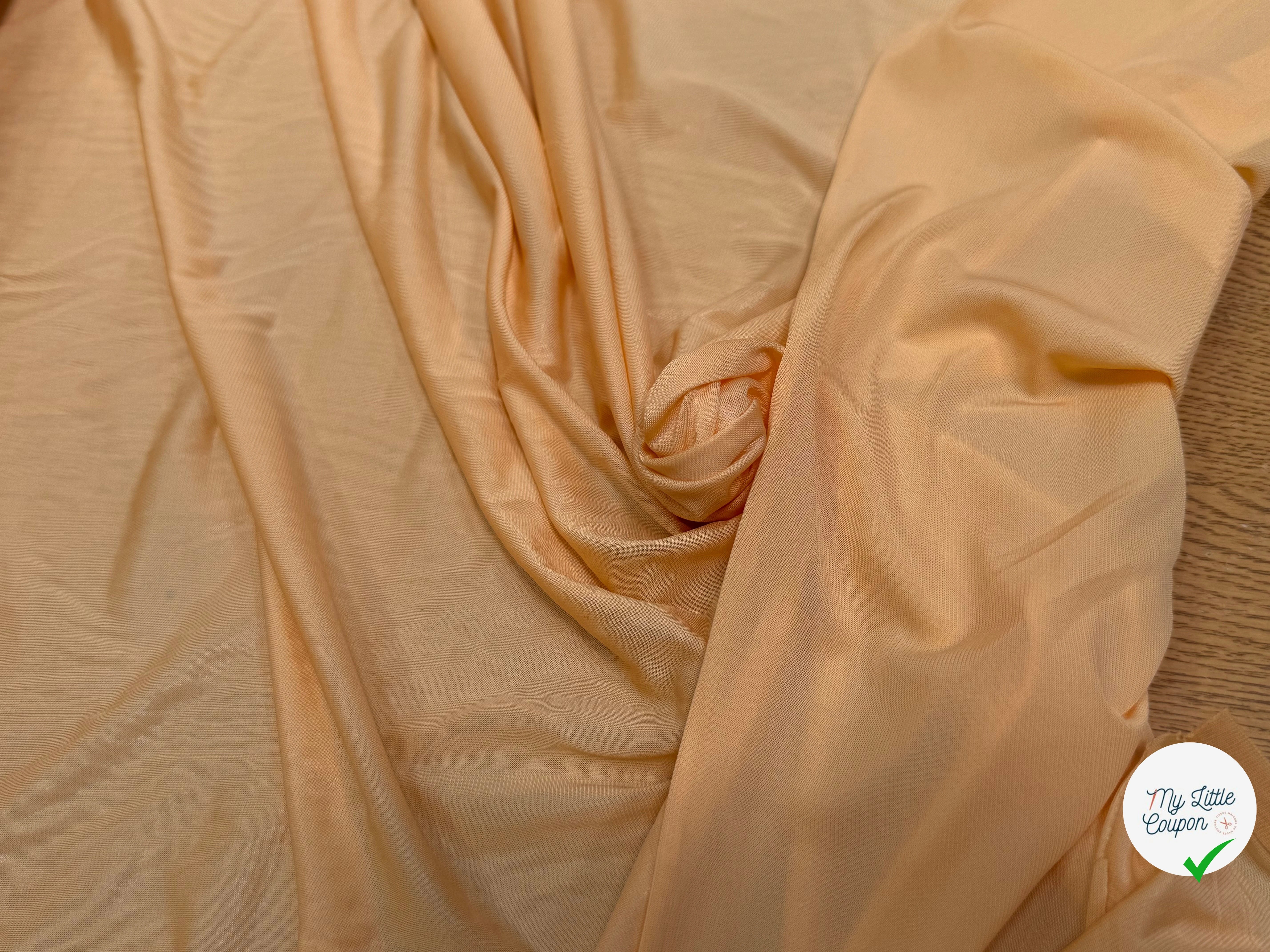 JERSEY VISCOSE LÉGÈREMENT SATINÉ FLUIDE DAWN ORANGE ULTRA STRETCH - My Little Coupon