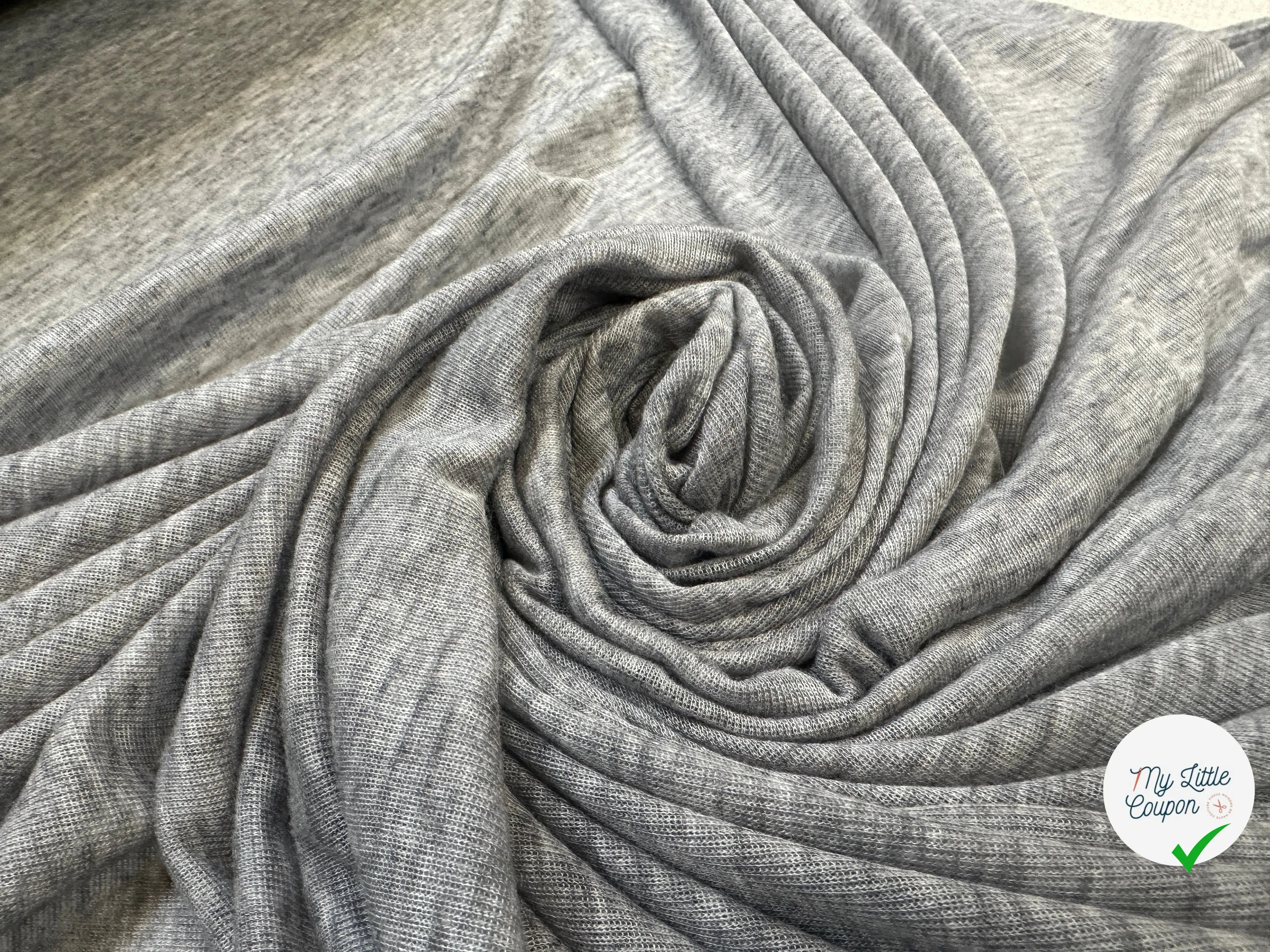 JERSEY VISCOSE TRÈS FIN GRIS CHINÉ - My Little Coupon
