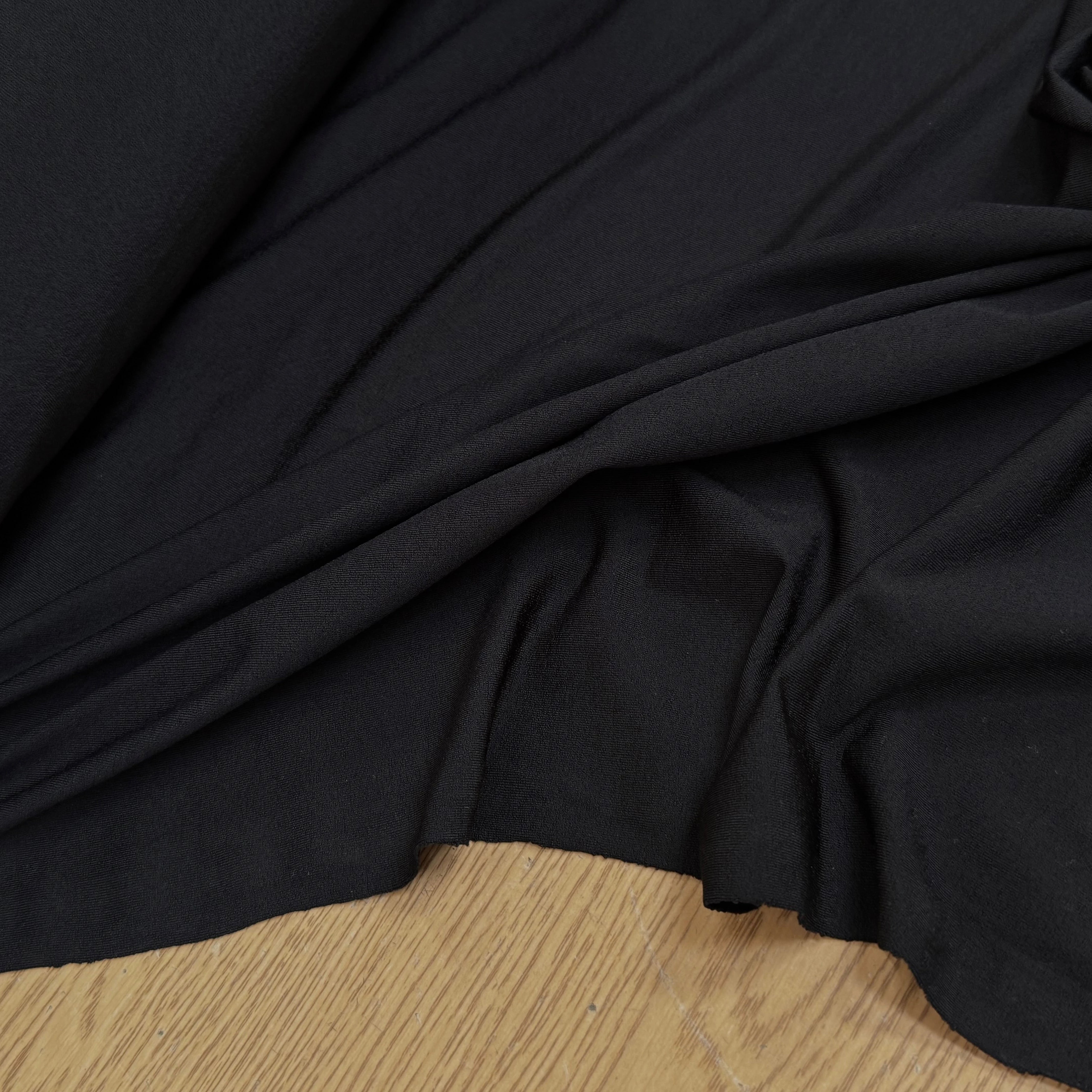 JERSEY VISCOSE ULTRA STRETCH DOUX PEACHSKIN NOIR - My Little Coupon