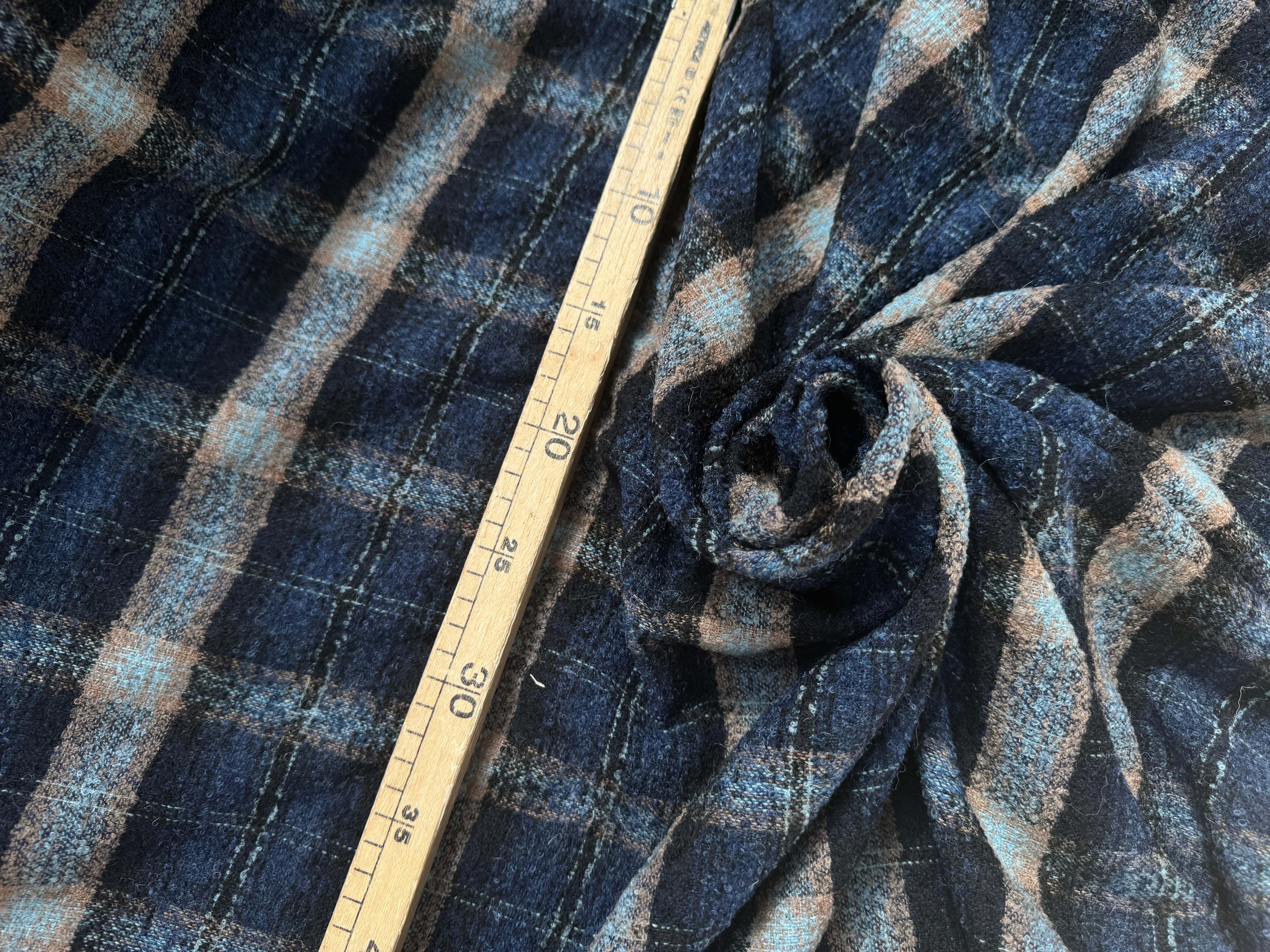 LAINAGE BOUCLETTE CARREAUX BLEU - My Little Coupon