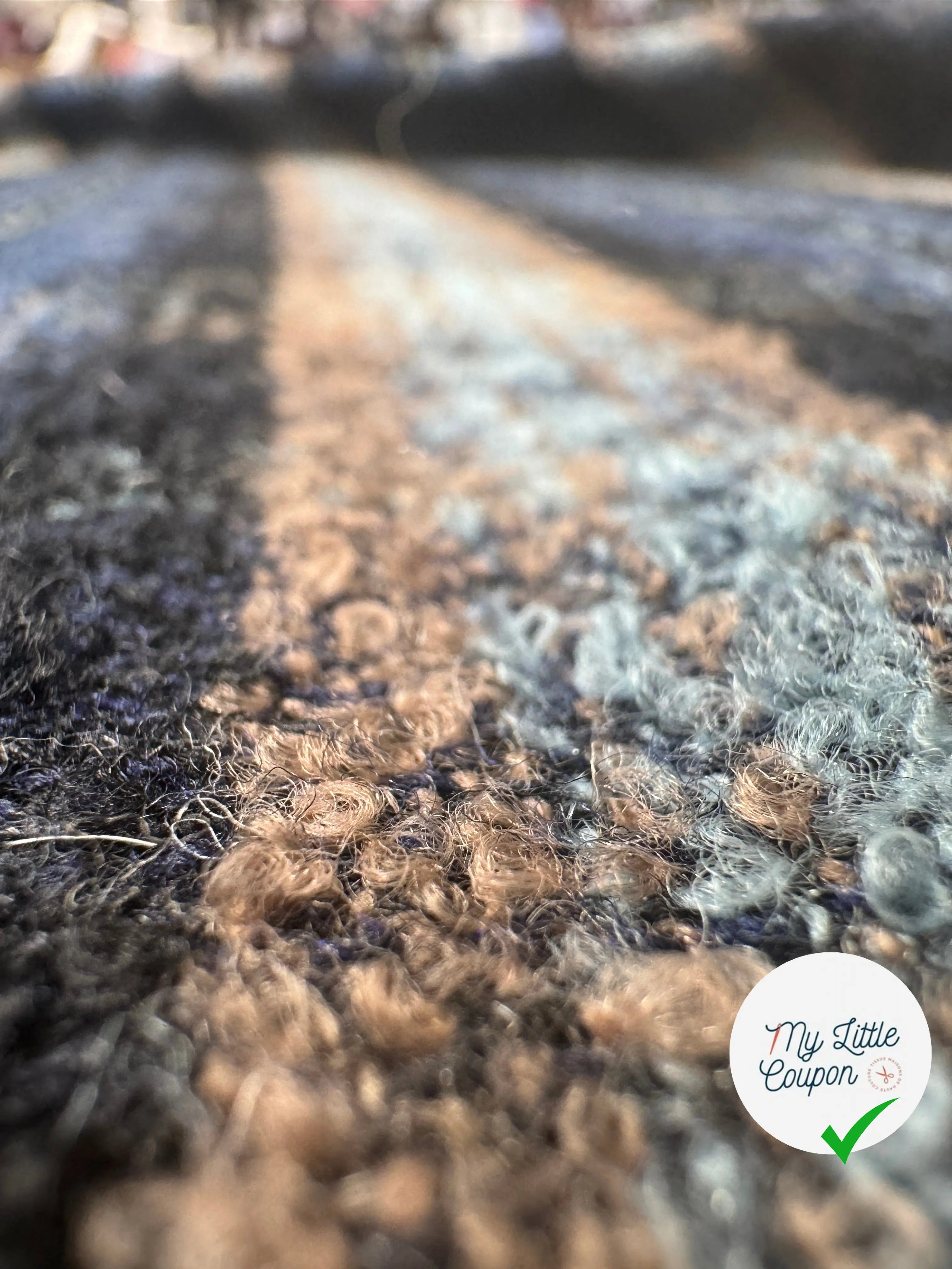 LAINAGE BOUCLETTE CARREAUX BLEU - My Little Coupon